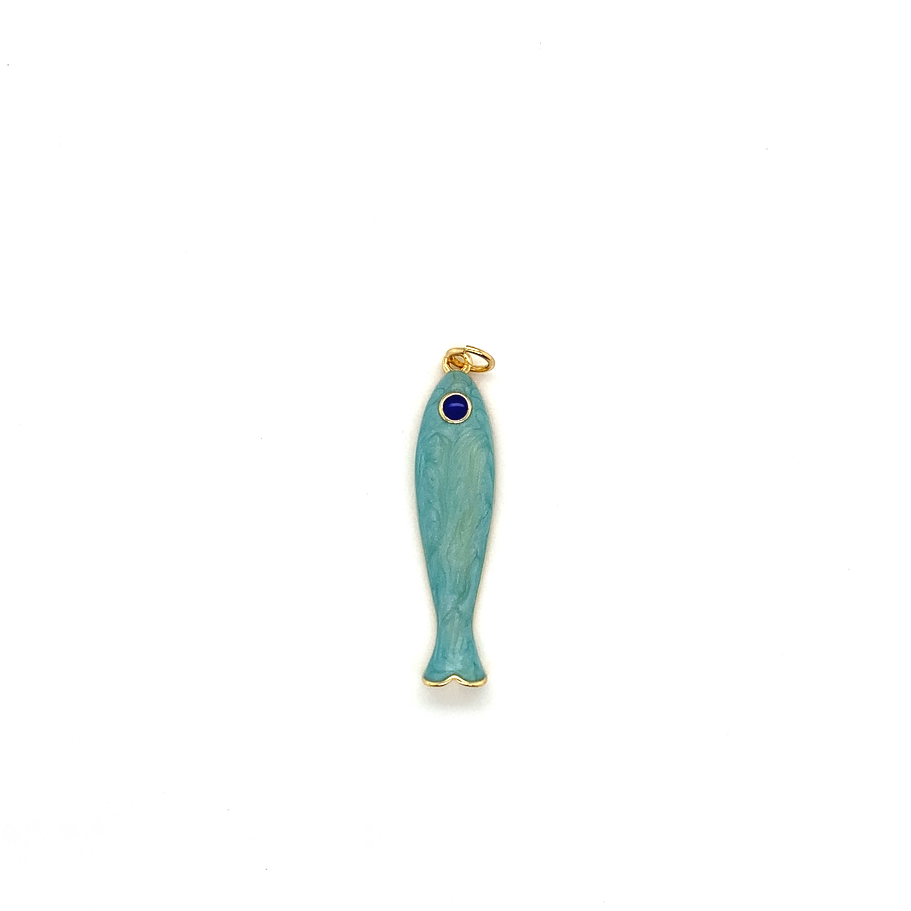 Light Blue Enamel Fish Pendant