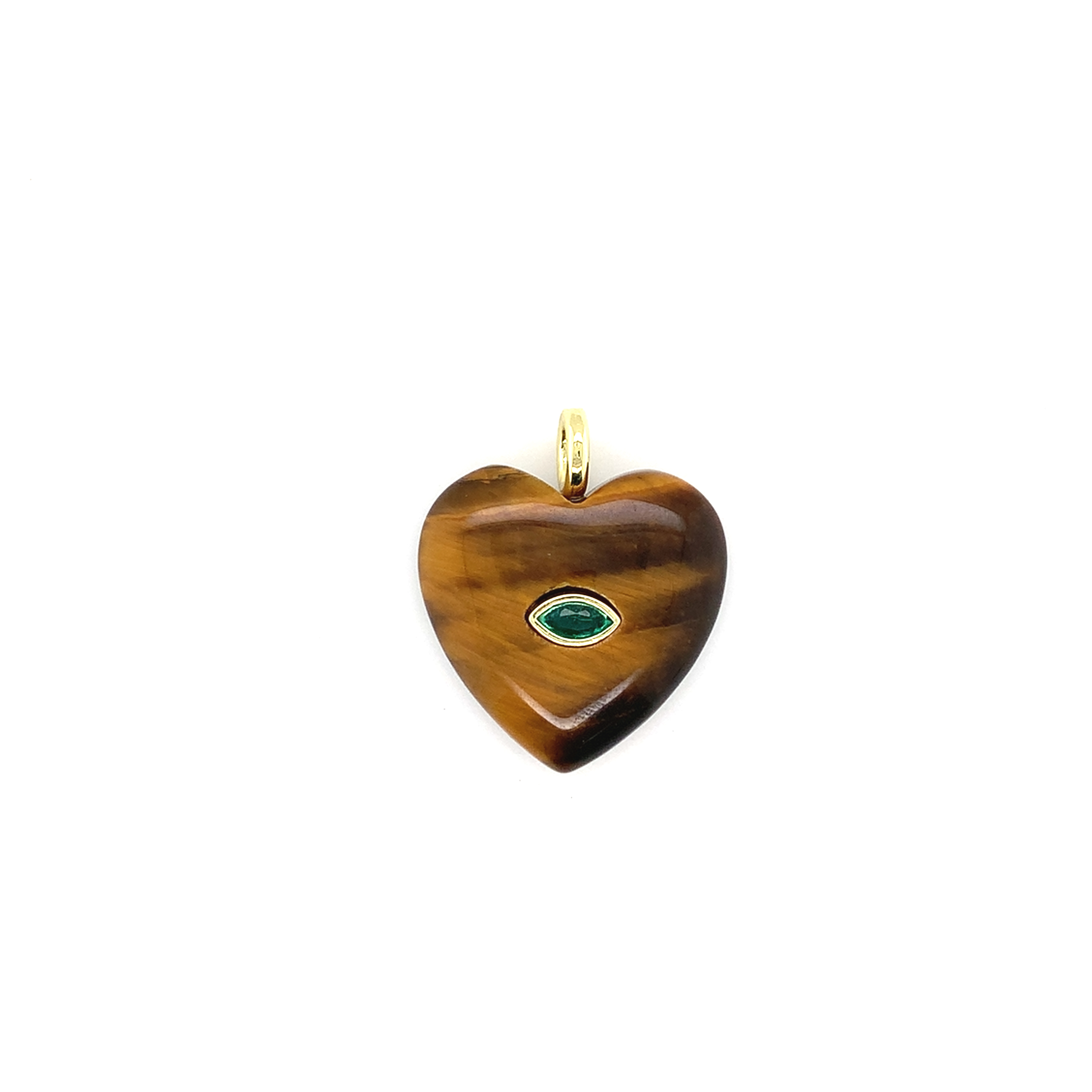 Tiger Eye Gemstone Heart Pendant