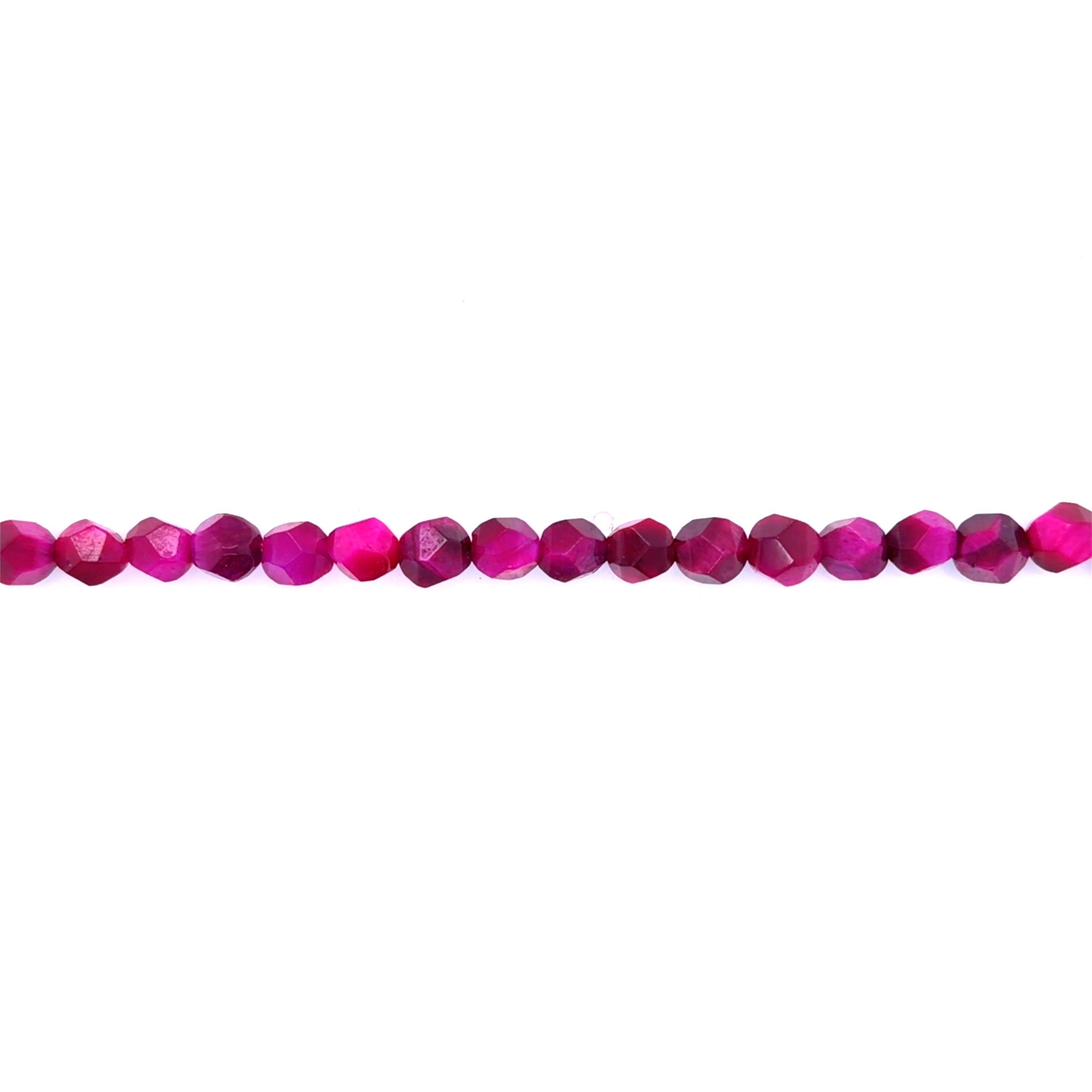 6mm Magenta Tiger Eye Diamond Cut Beads