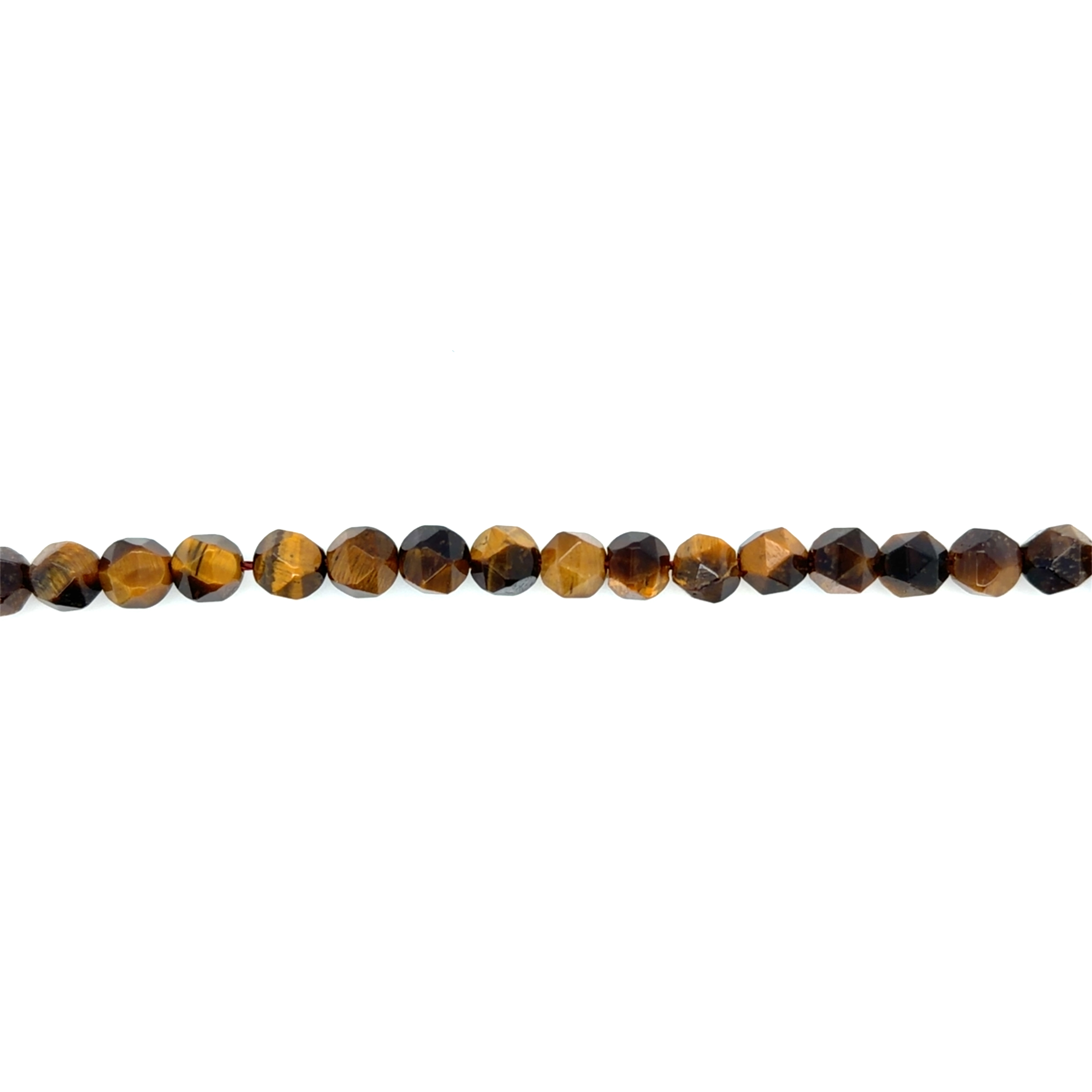 6mm Brown Tiger Eye Diamond Cut Beads
