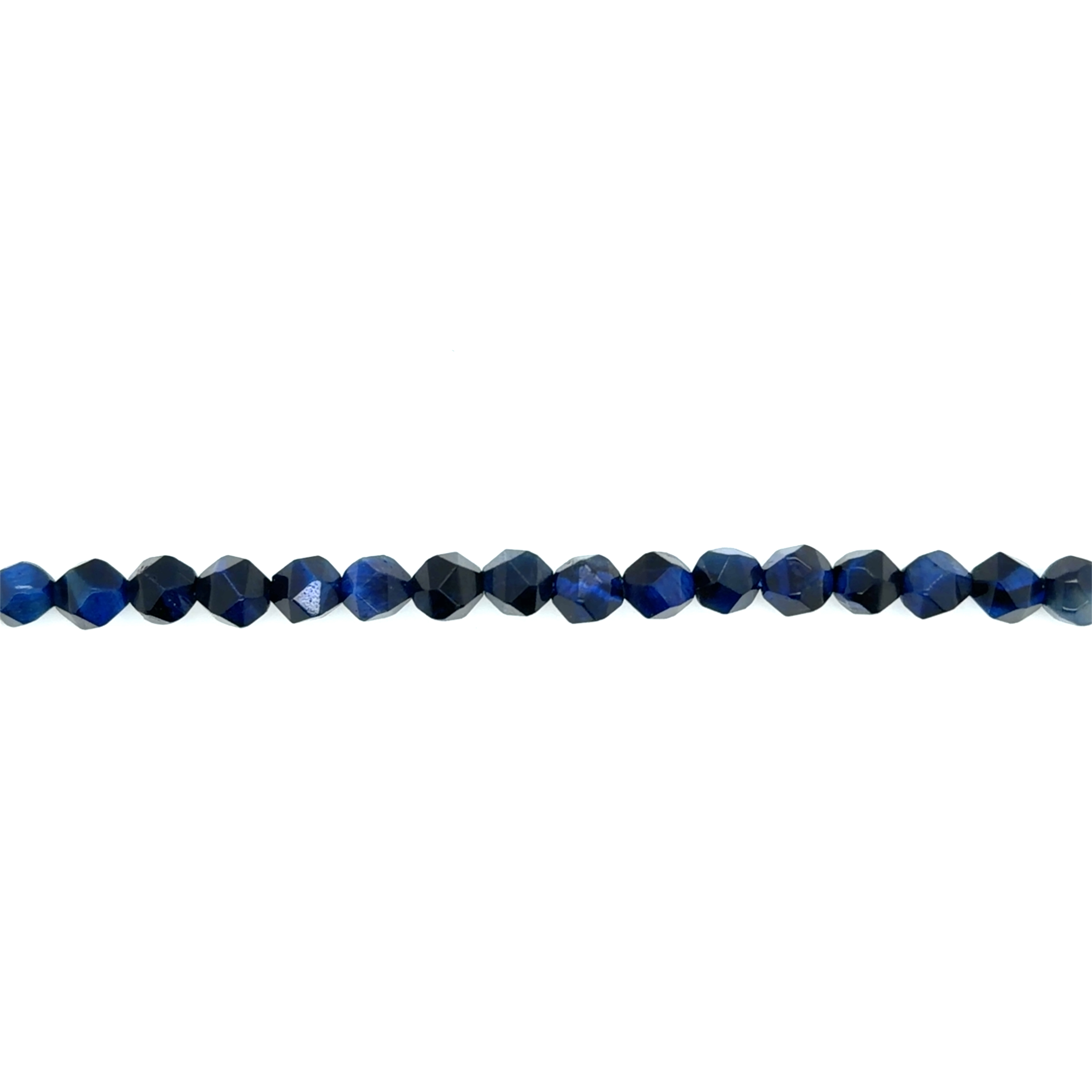 6mm Blue Tiger Eye Diamond Cut Beads