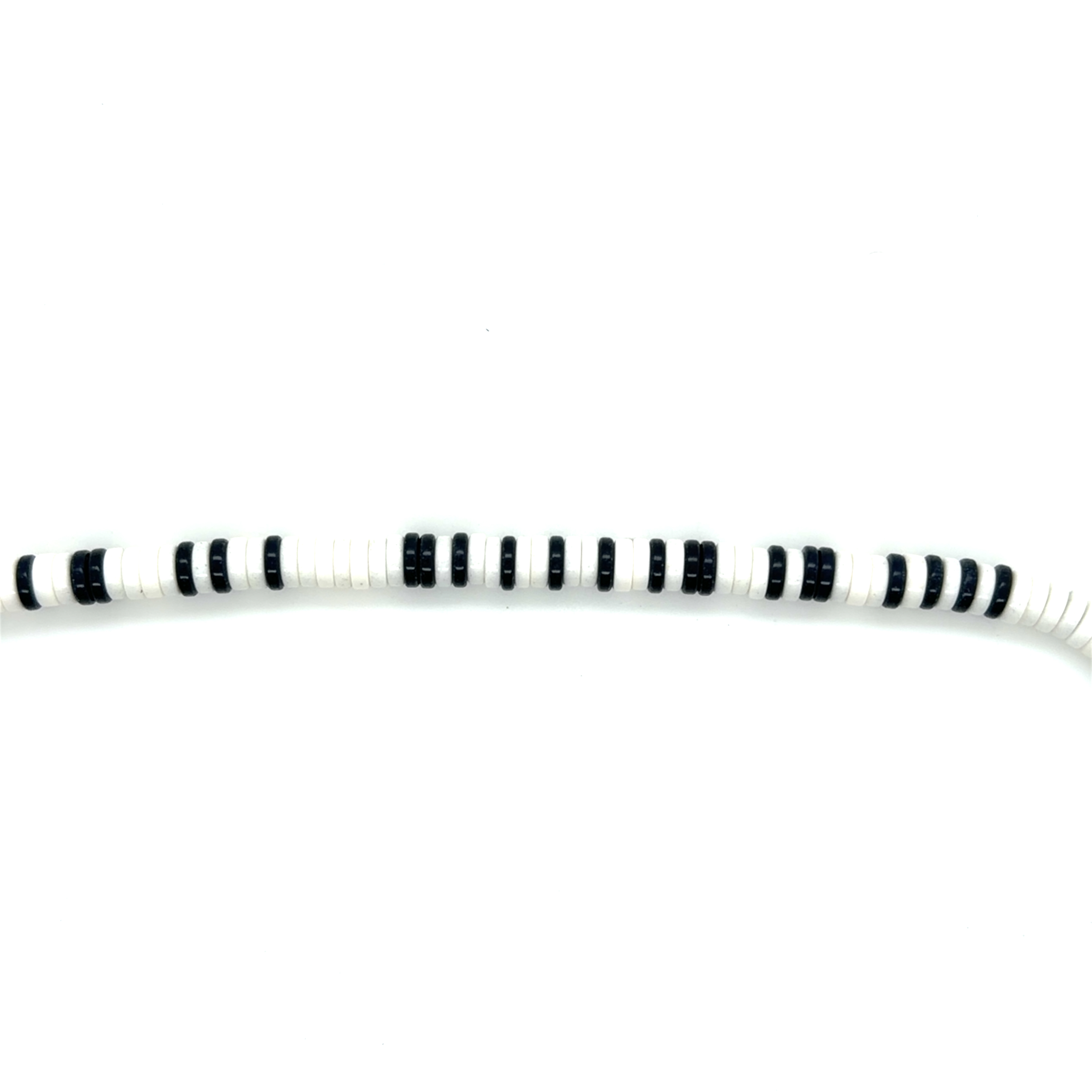 1mm x 4mm Black & White - Rondelle