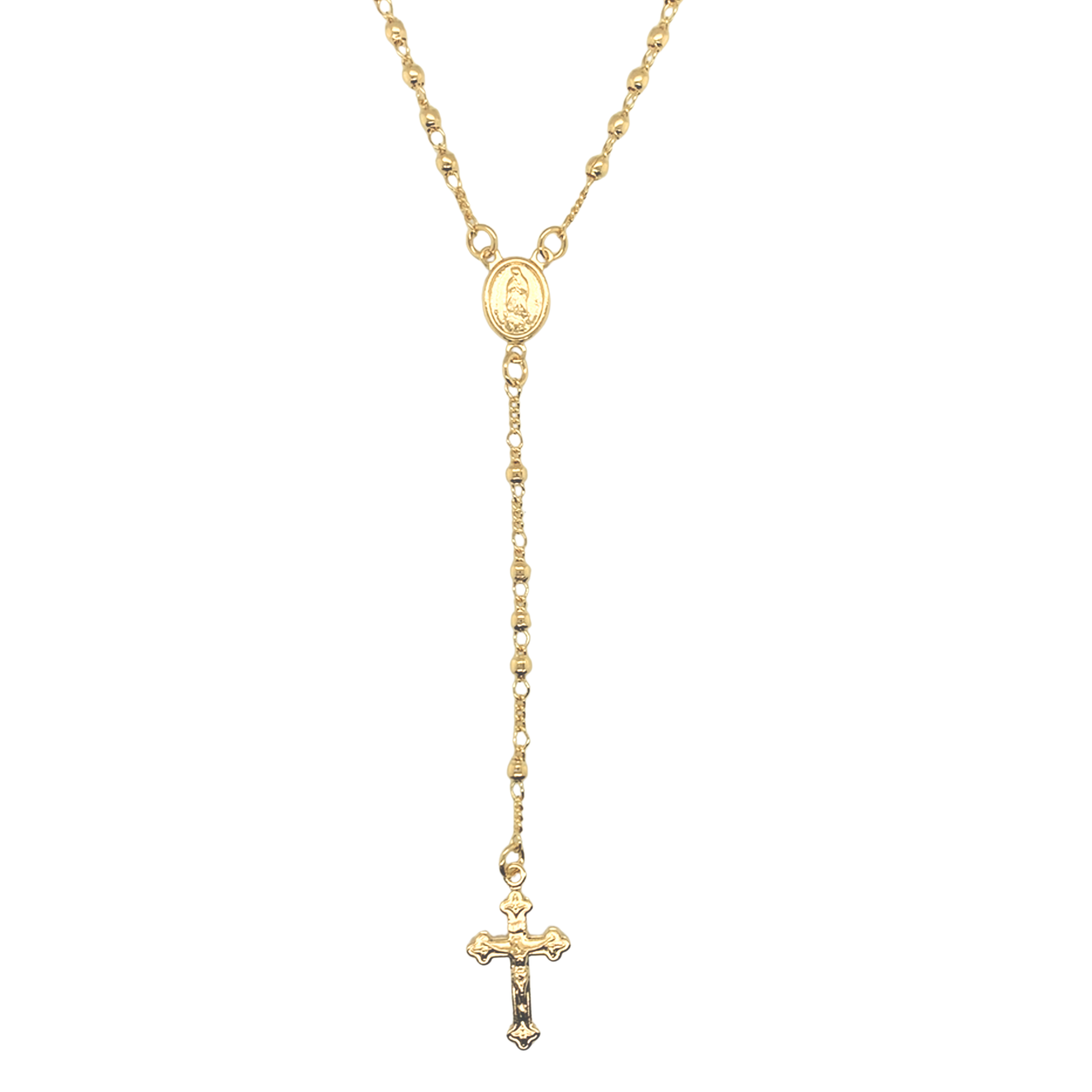 2mm Stardust Medal Rosary - Gold Filled