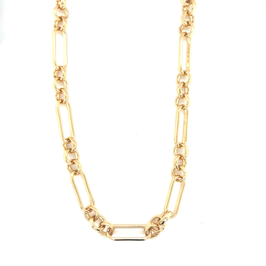 18" 8mm Paperclip Rolo Link Chain - Gold Filled