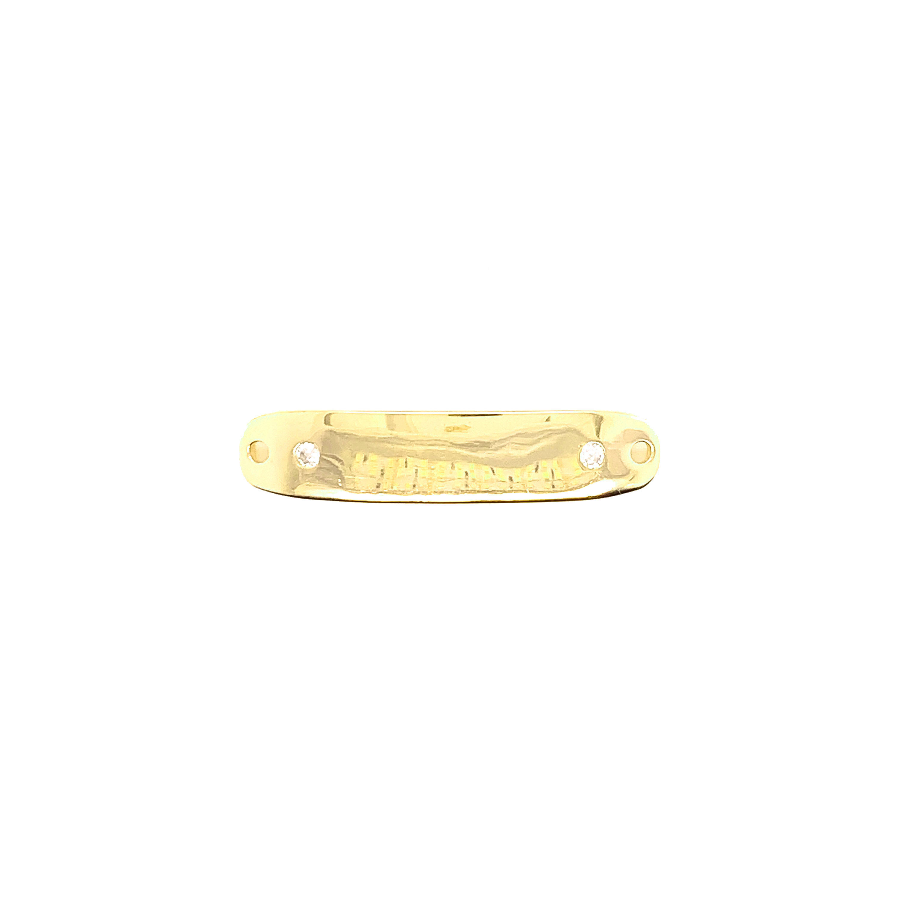 CZ Engravable Curved Bar - Gold Plated