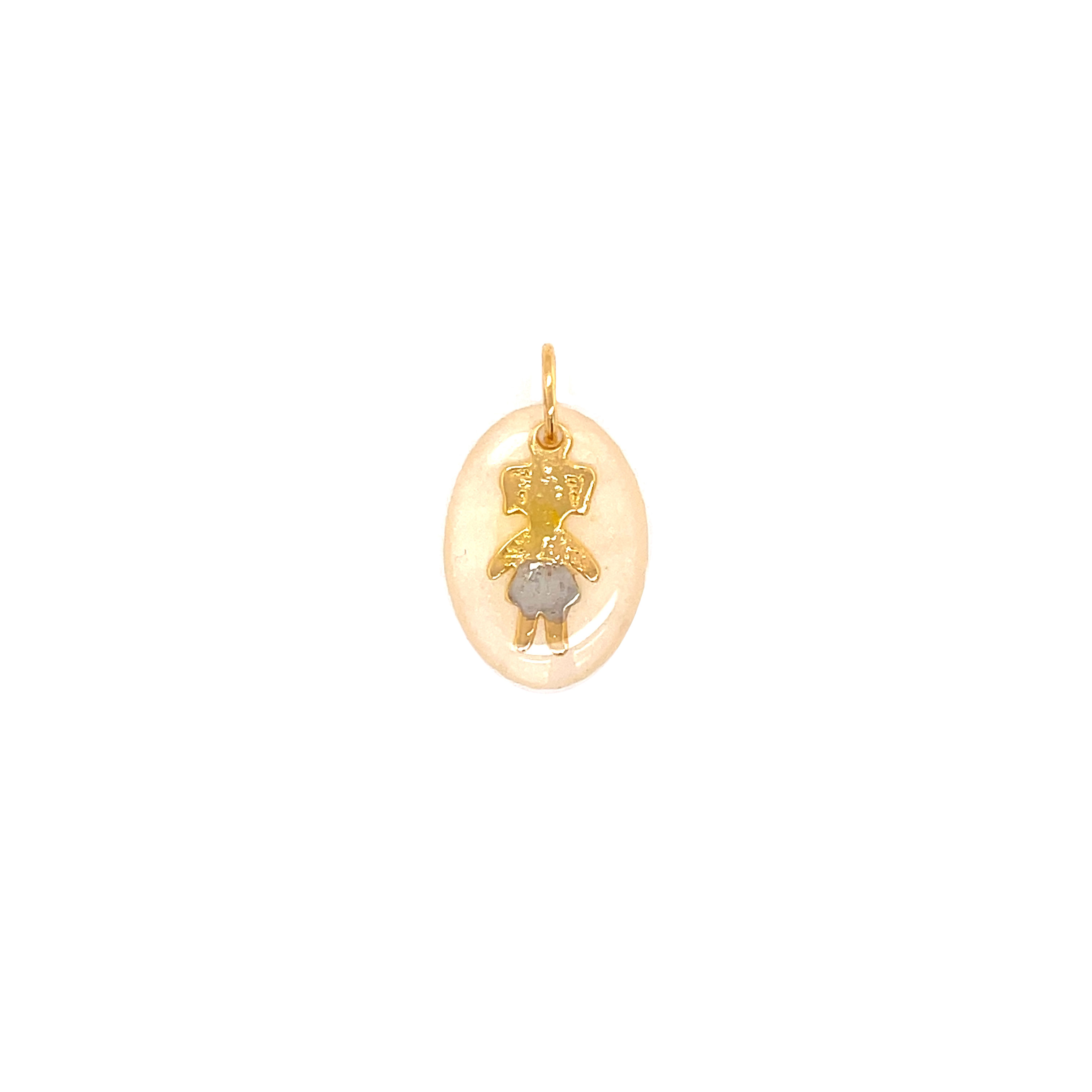 Girl Oval Pearl Pendant - Gold Filled