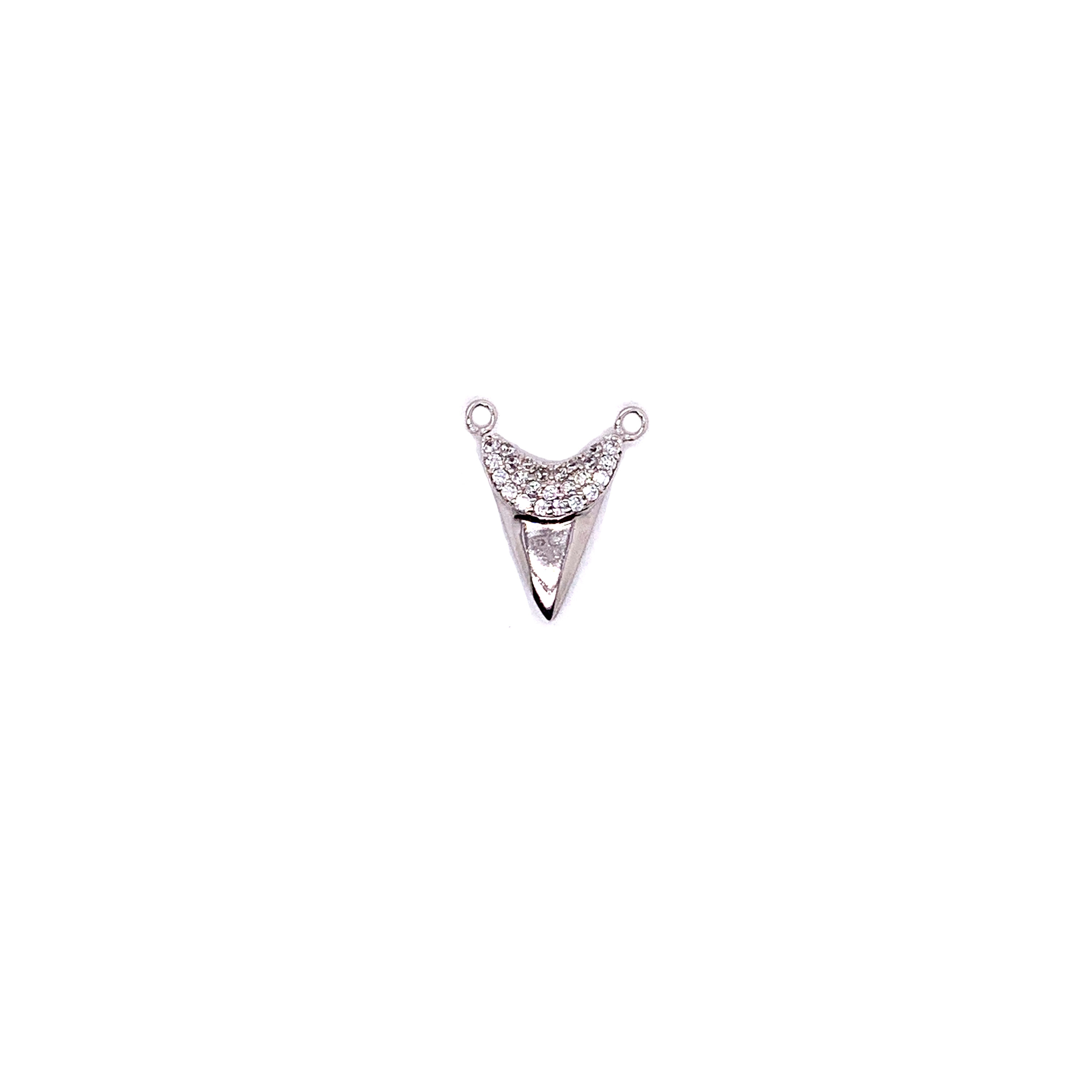 CZ Shark Tooth Pendant - Silver