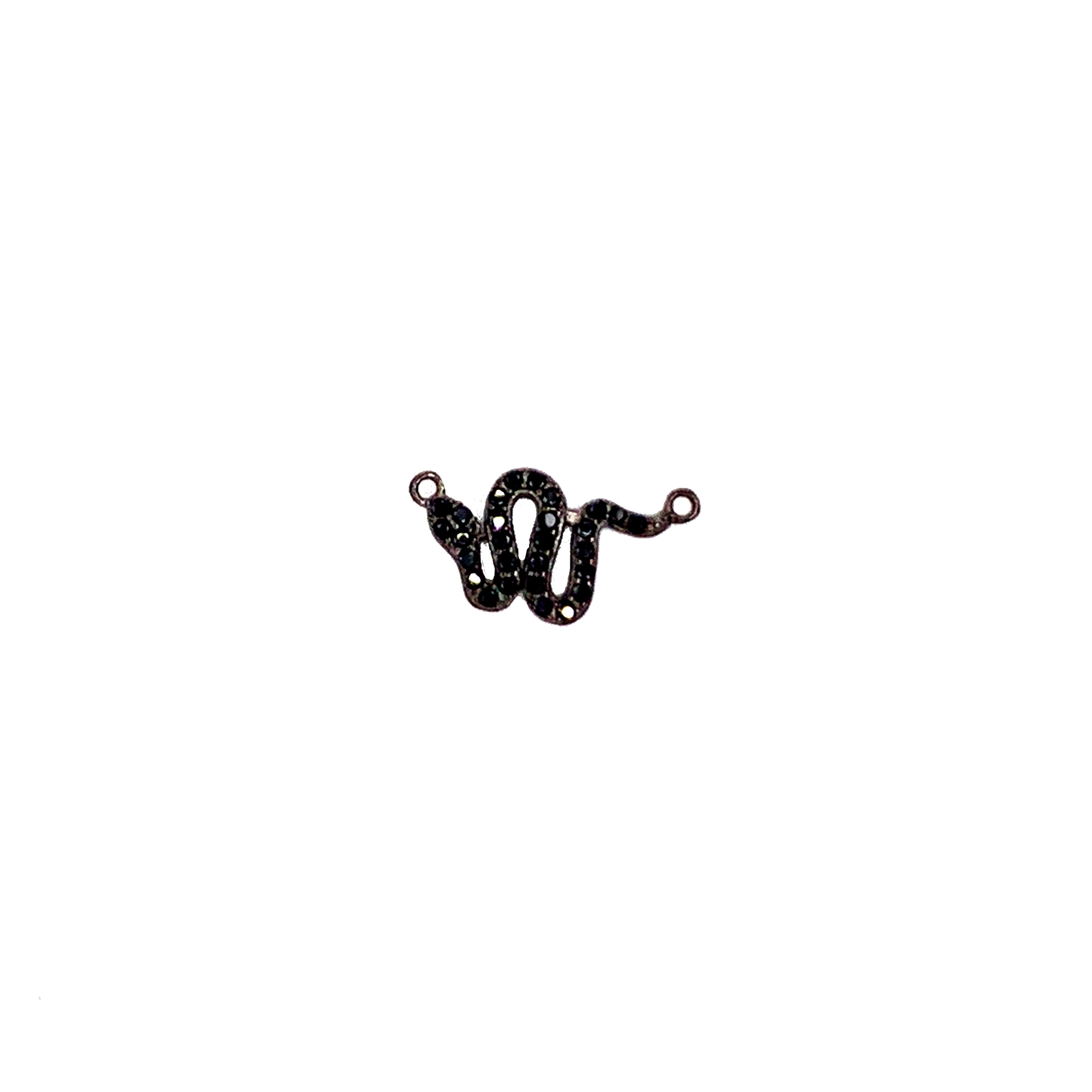 CZ Mini Snake Connector - Black Rhodium Plated