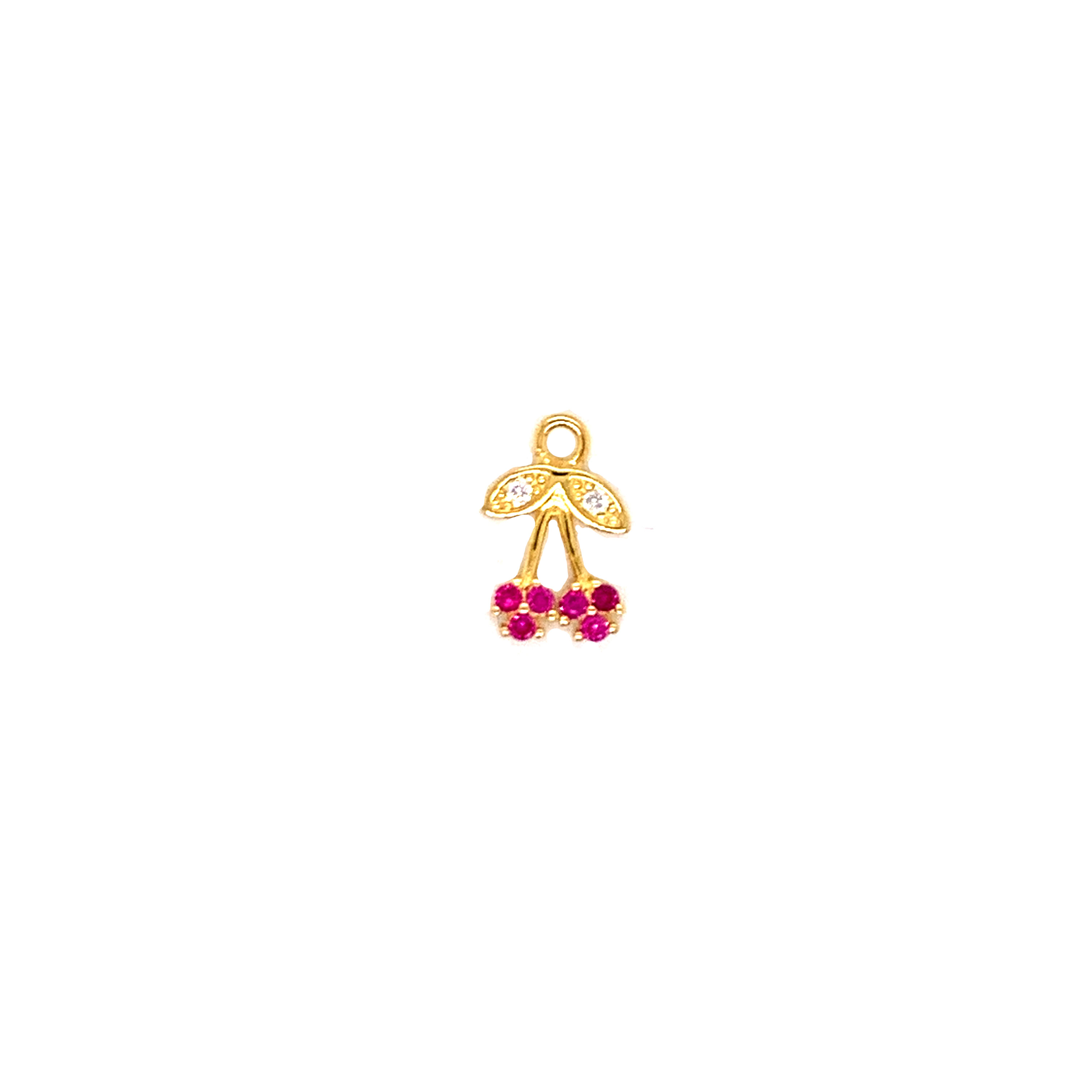 CZ Cherry Charm - Gold Plated