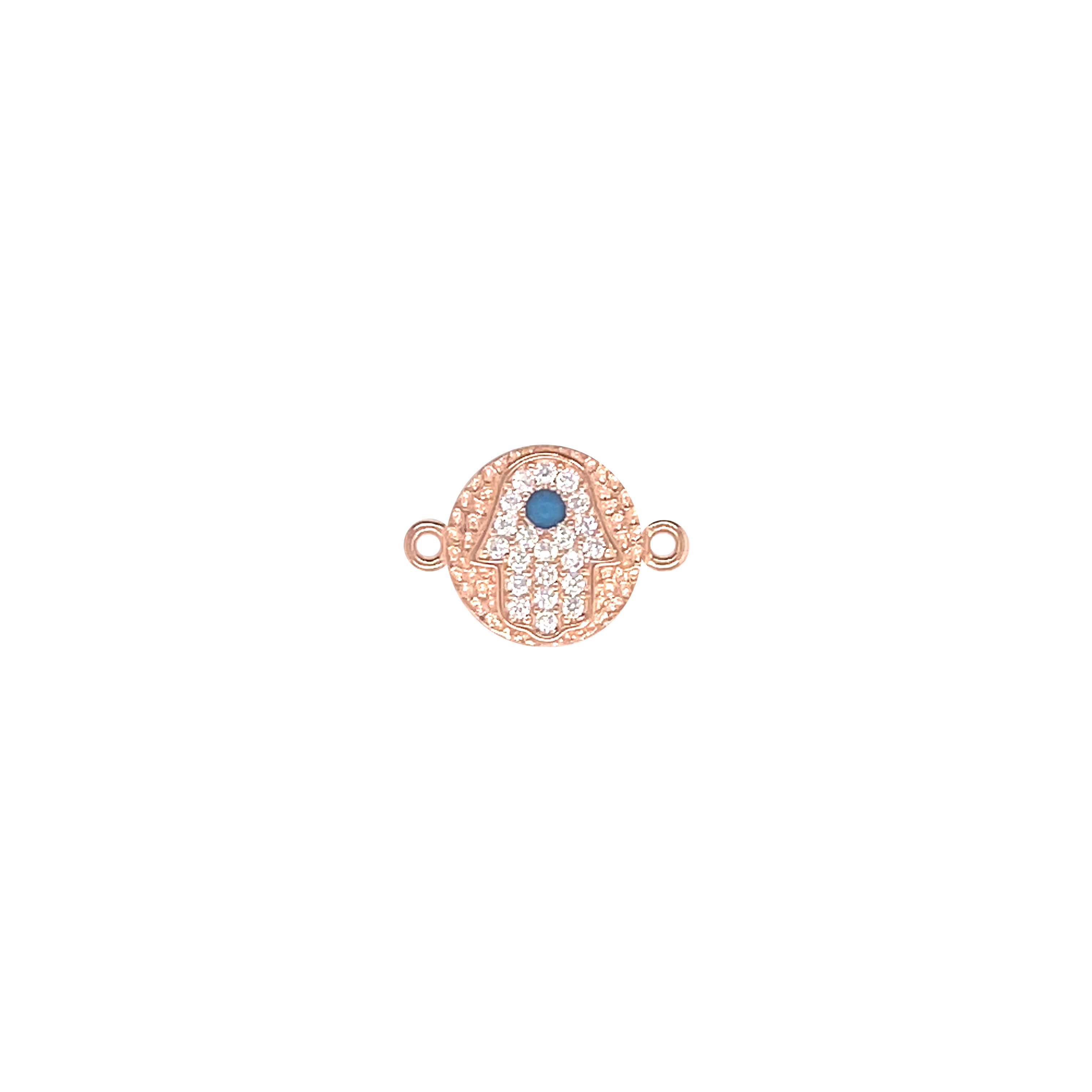 CZ Hamsa Plate Connector - Rose Gold Plated