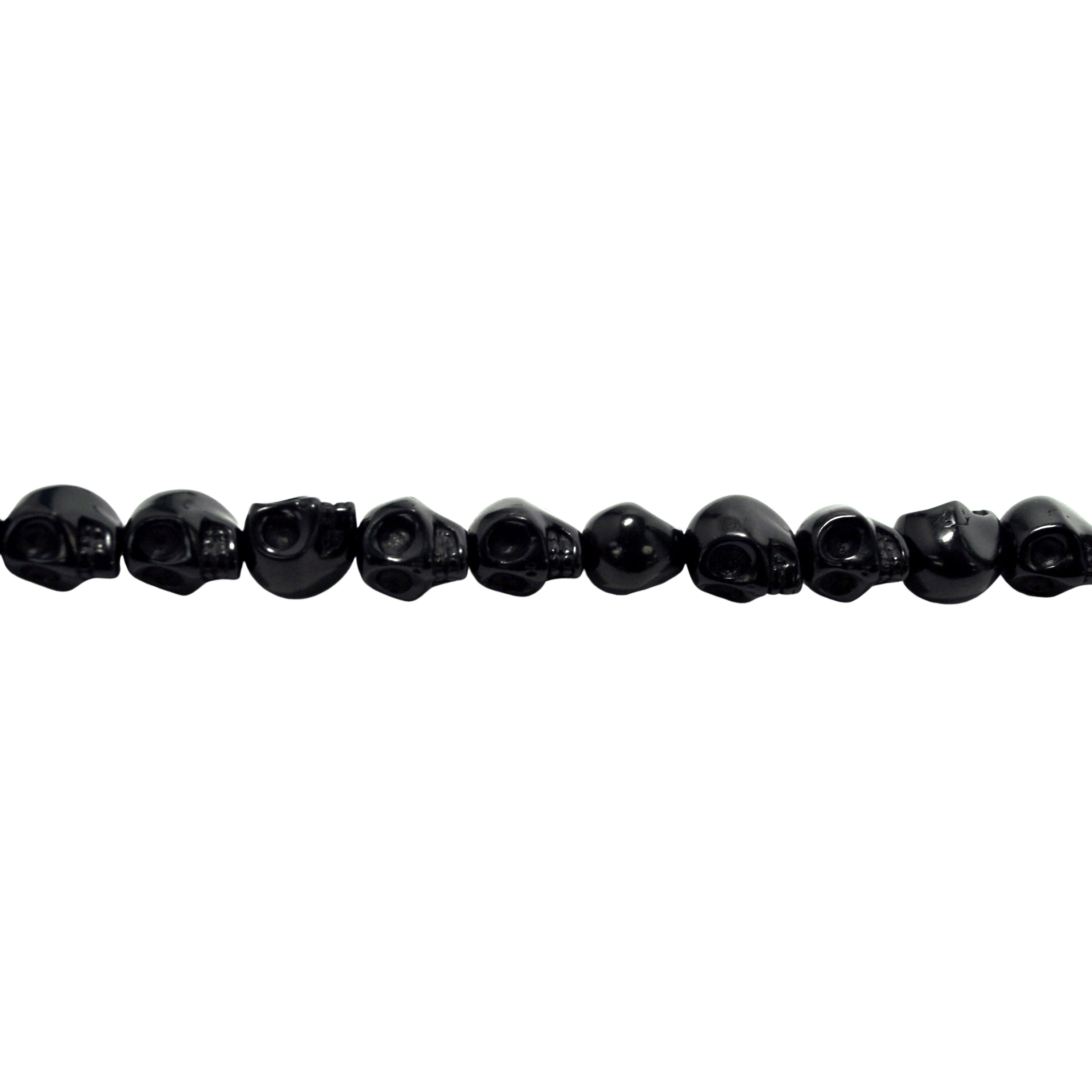 10x13mm Black Turquoise Skull Bead