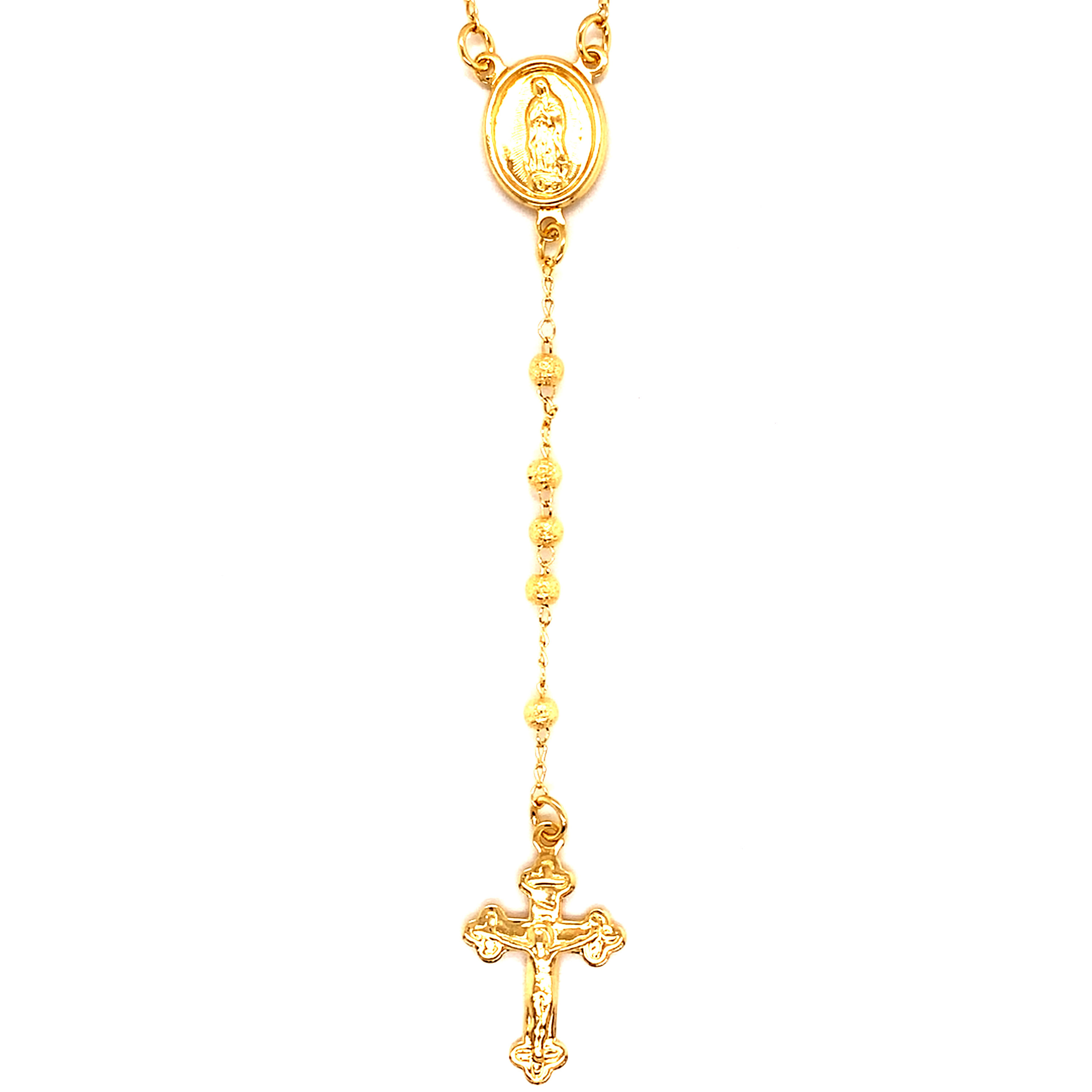 2mm Stardust Medal Rosary - Gold Filled