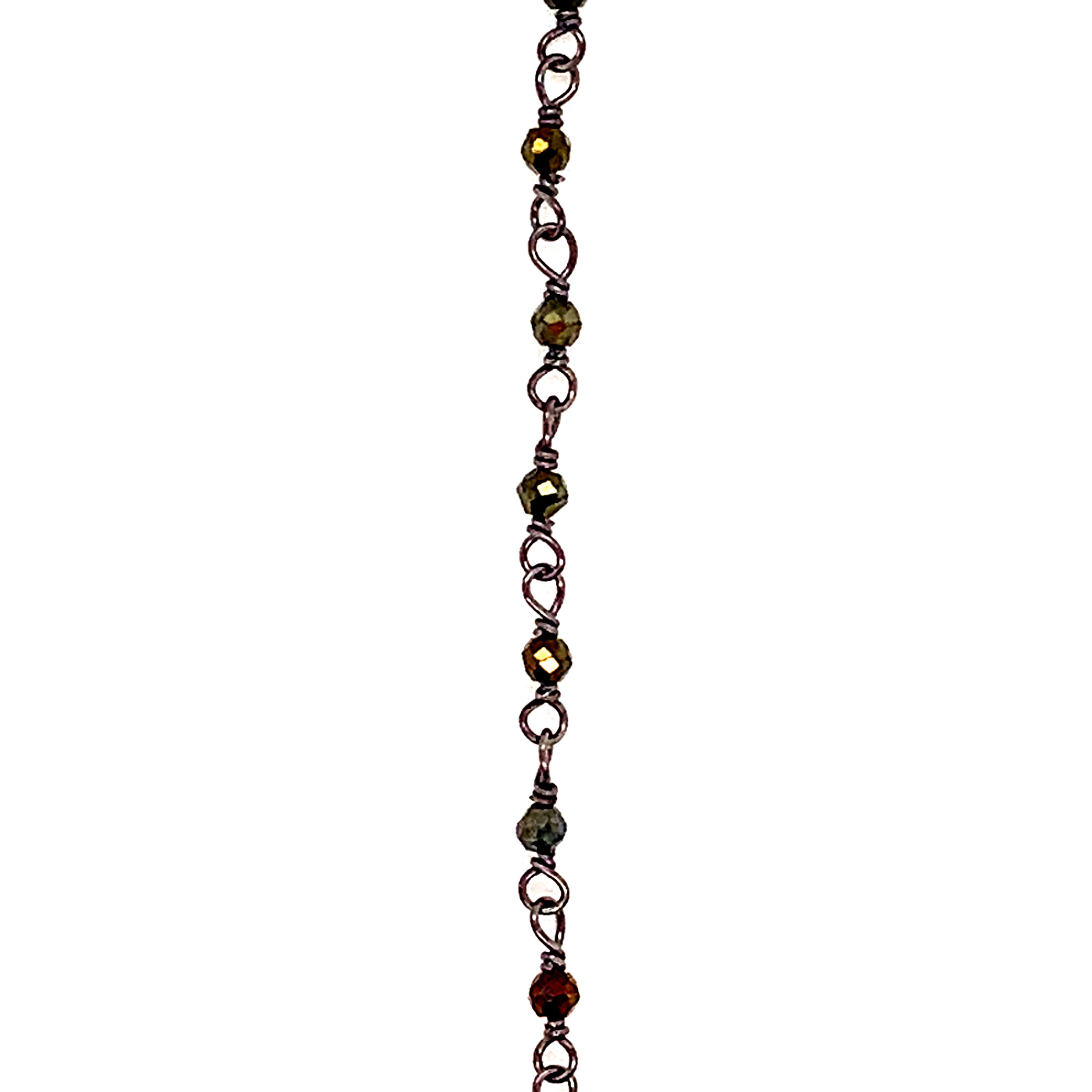 2mm Mystic Spinel Chain - Black Rhodium Plated - Price Per Foot