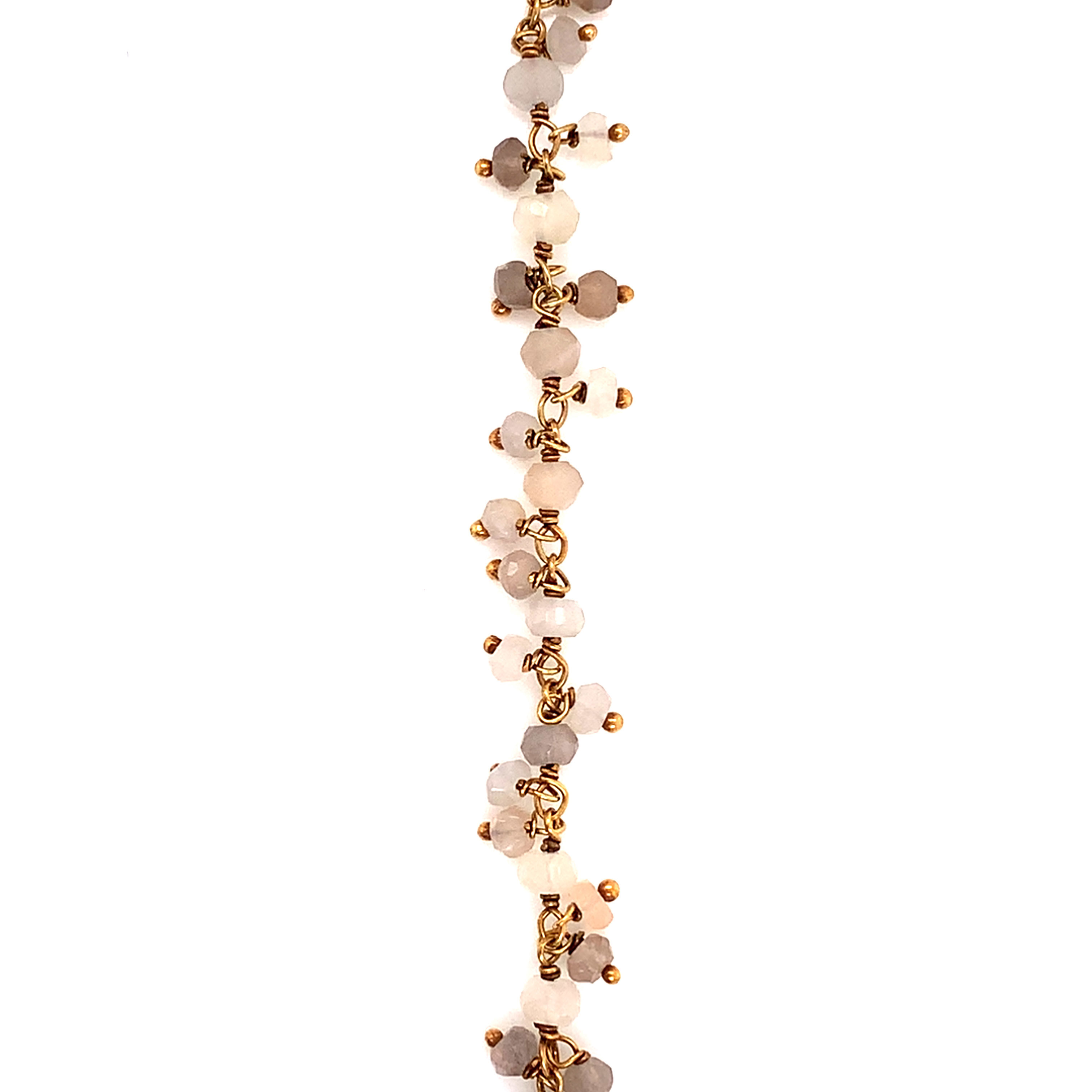 3mm Dangling Quartz Vermeil Chain - Gold Plated - Price Per Foot