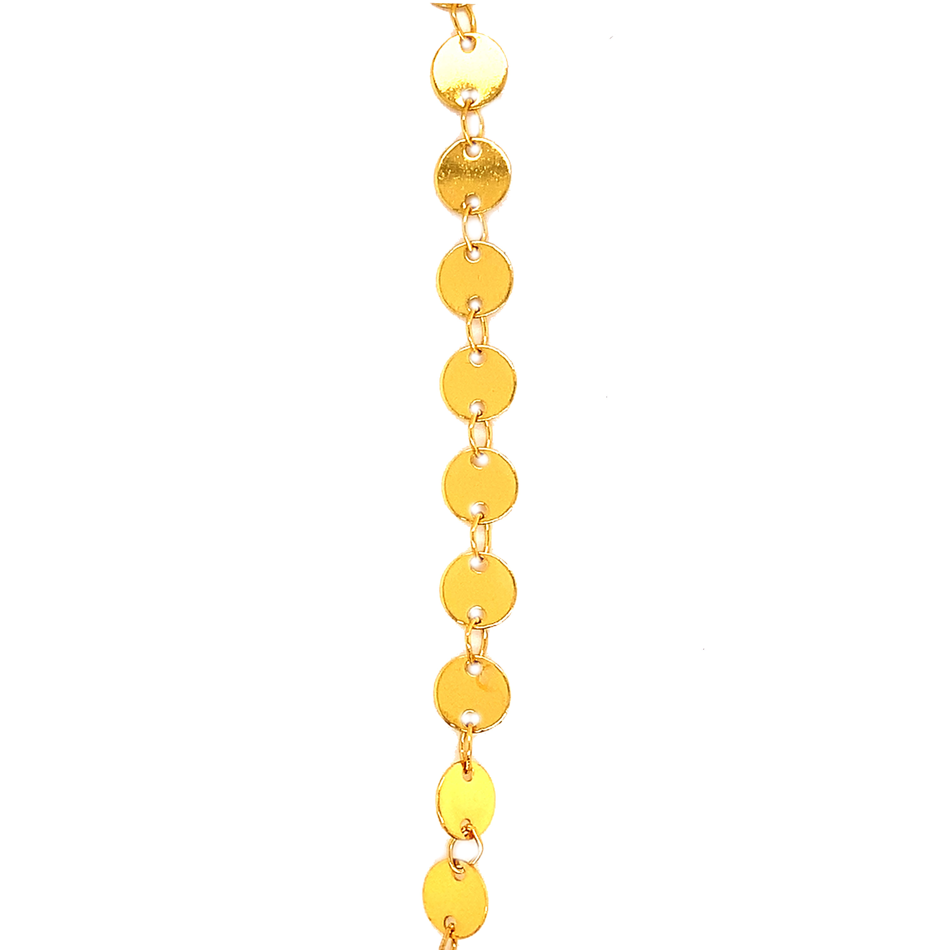 Disc Link Chain - Gold Plated - Price per foot