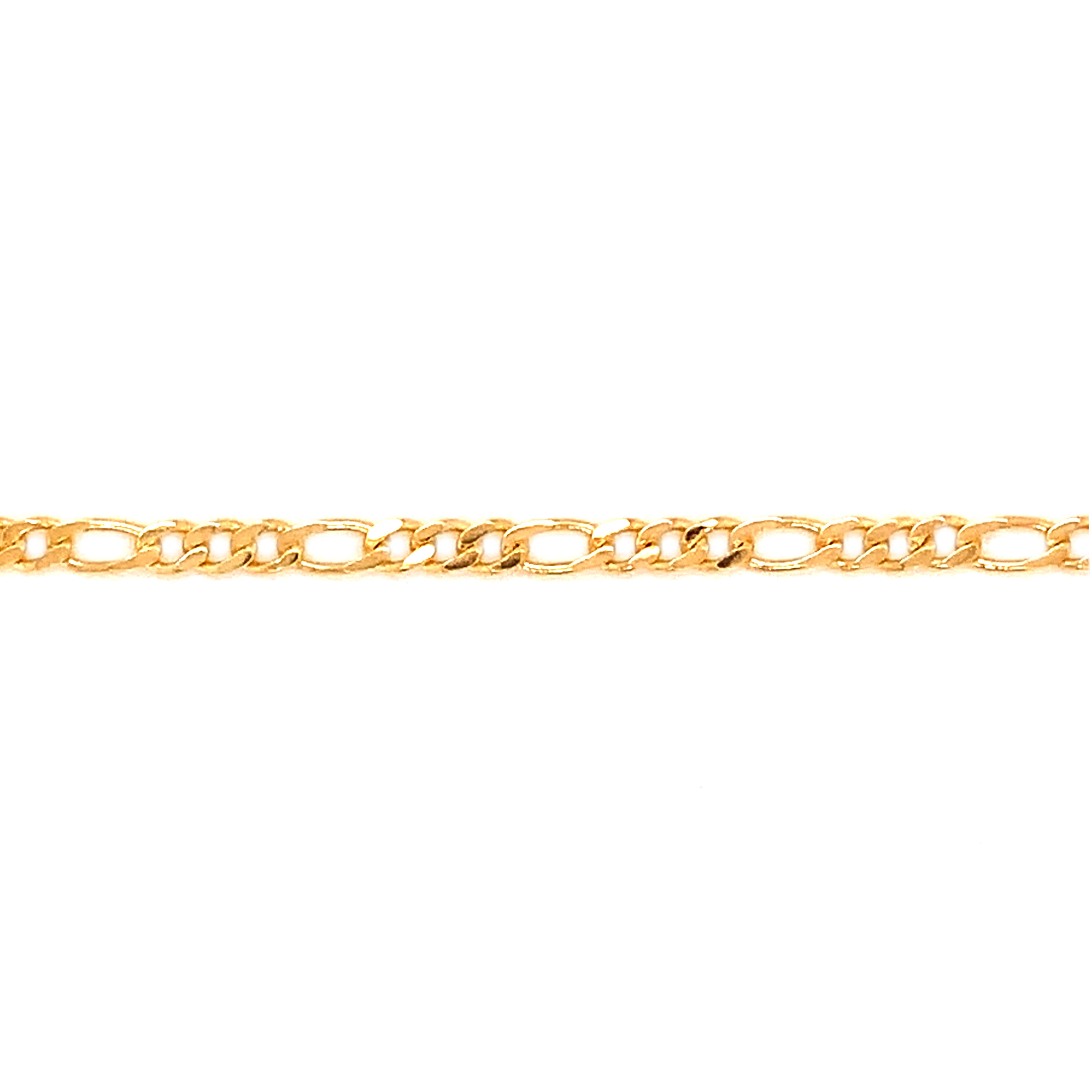 3.5mm Figaro Anklet - Gold Filled