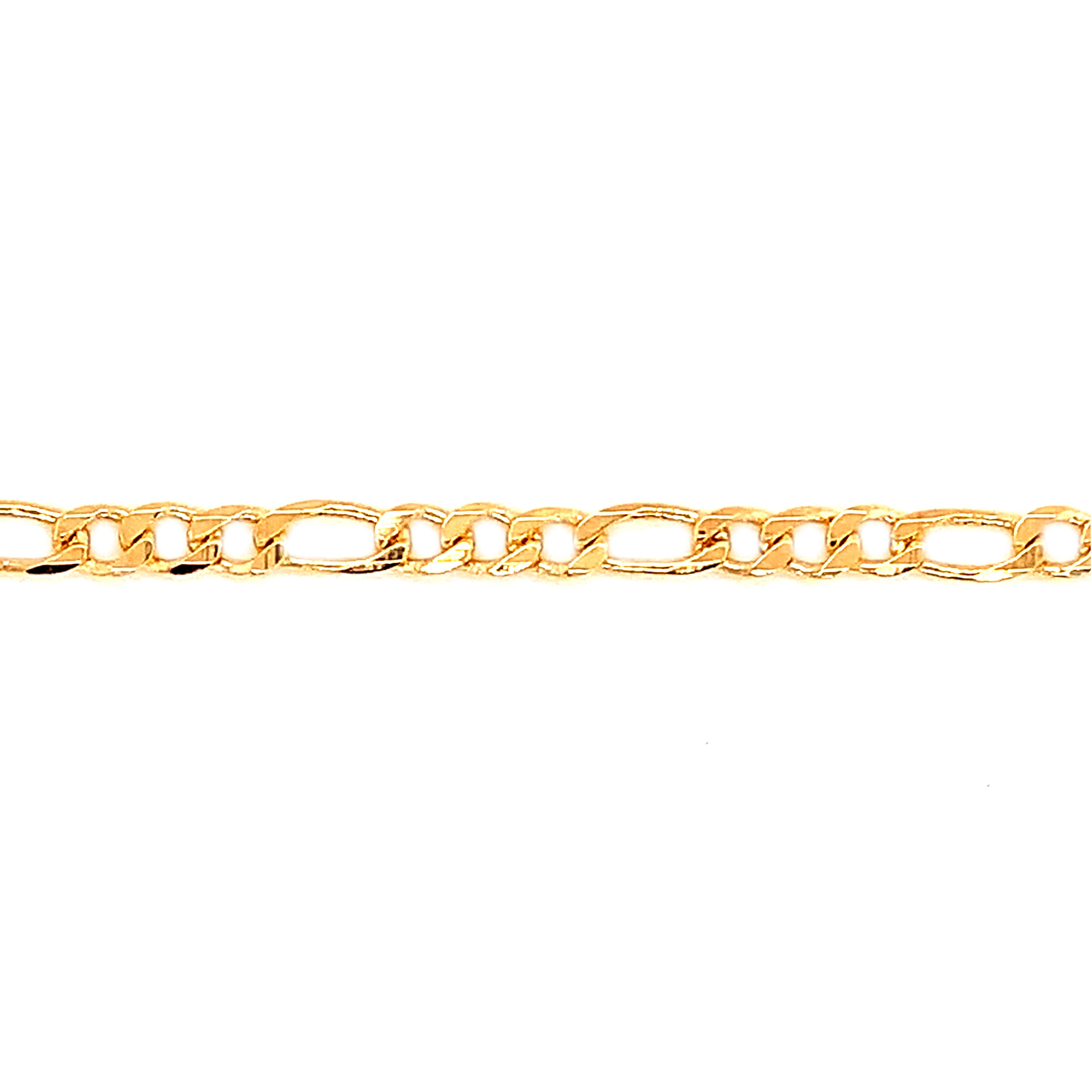 3.5mm Figaro Anklet - Gold Filled