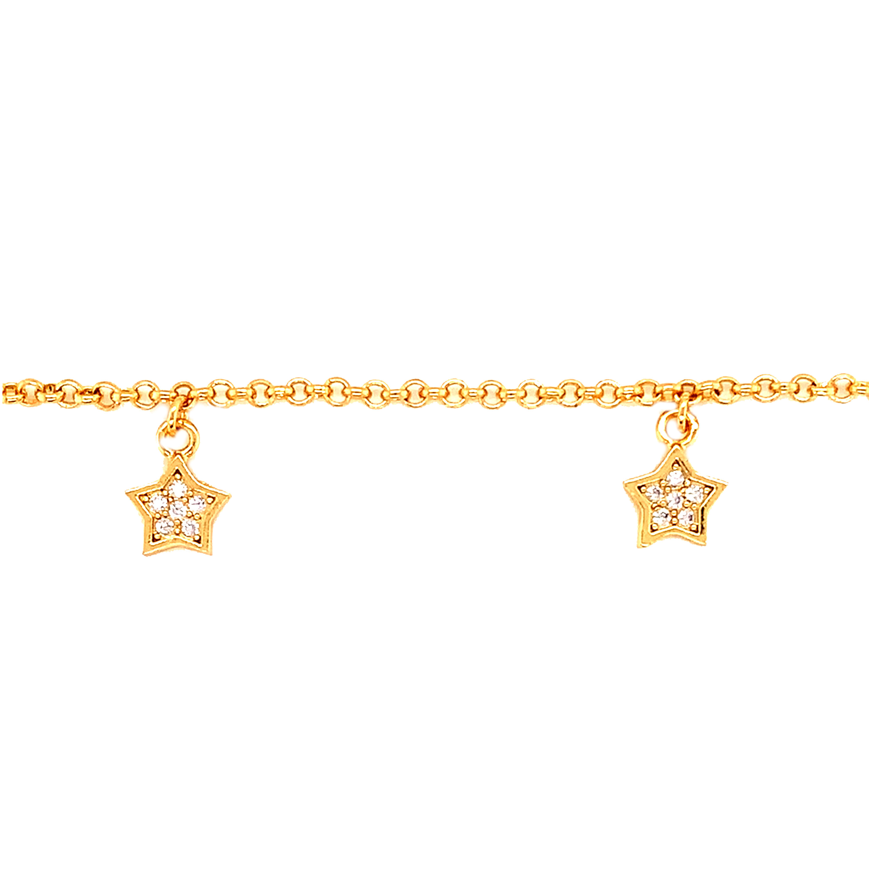 CZ Star Anklet - Gold Filled