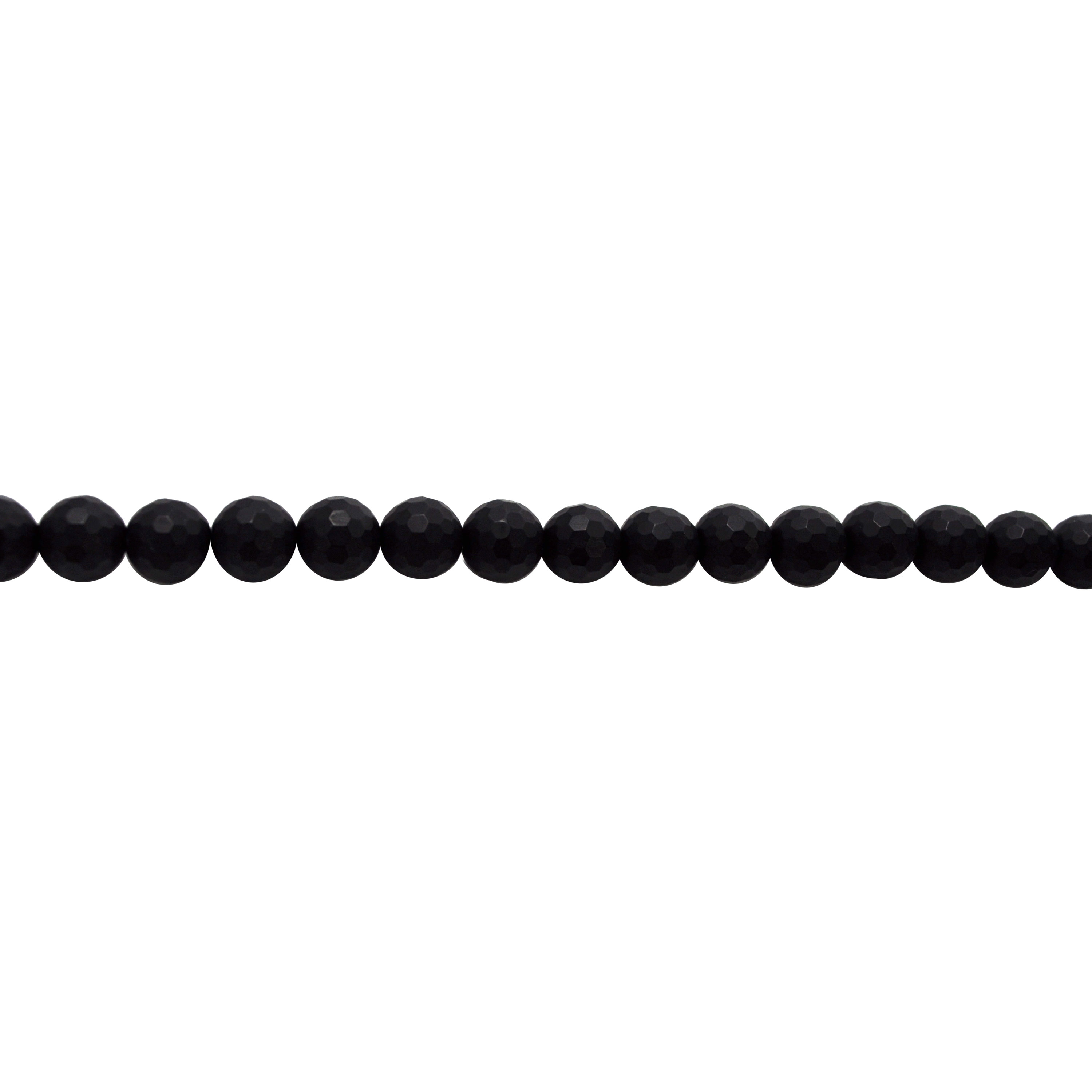 6mm Matte Black Onyx - Faceted