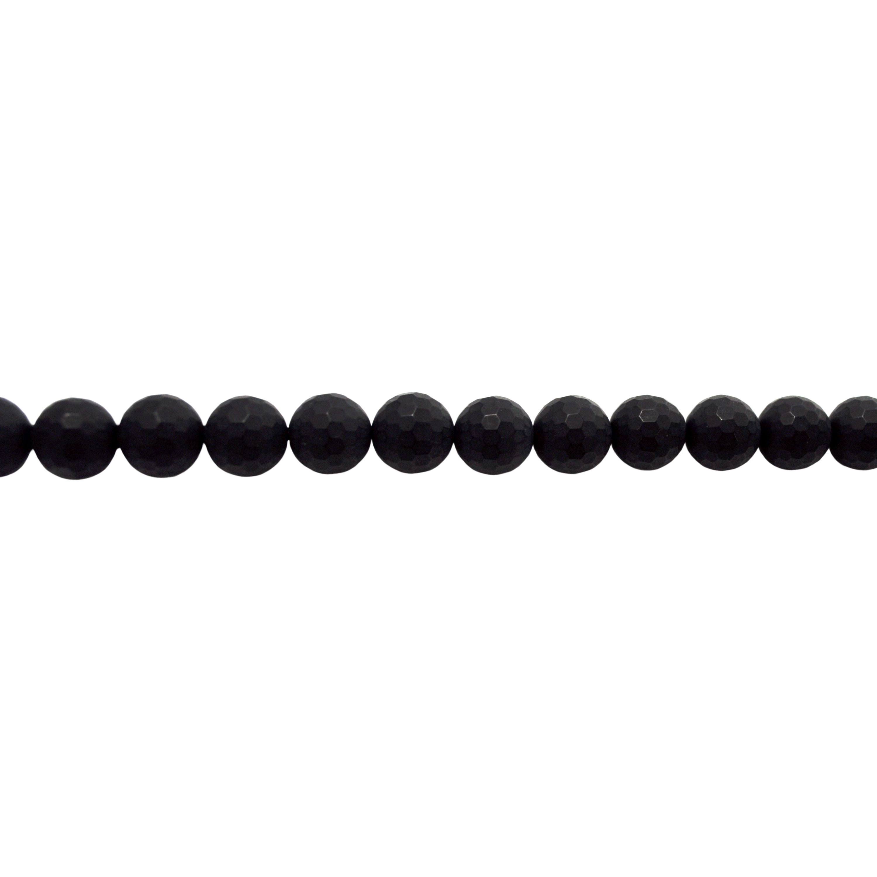 12mm Matte Black Onyx - Faceted