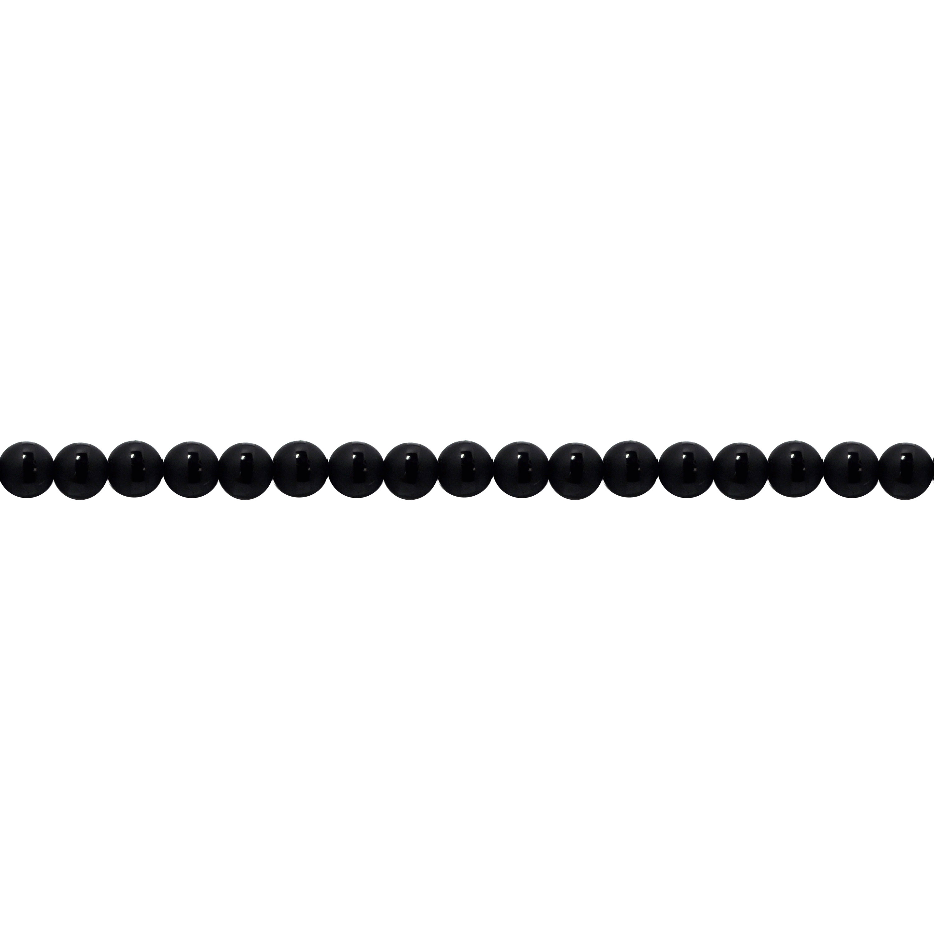 6mm Striped Black Frosted Black Onyx - Round