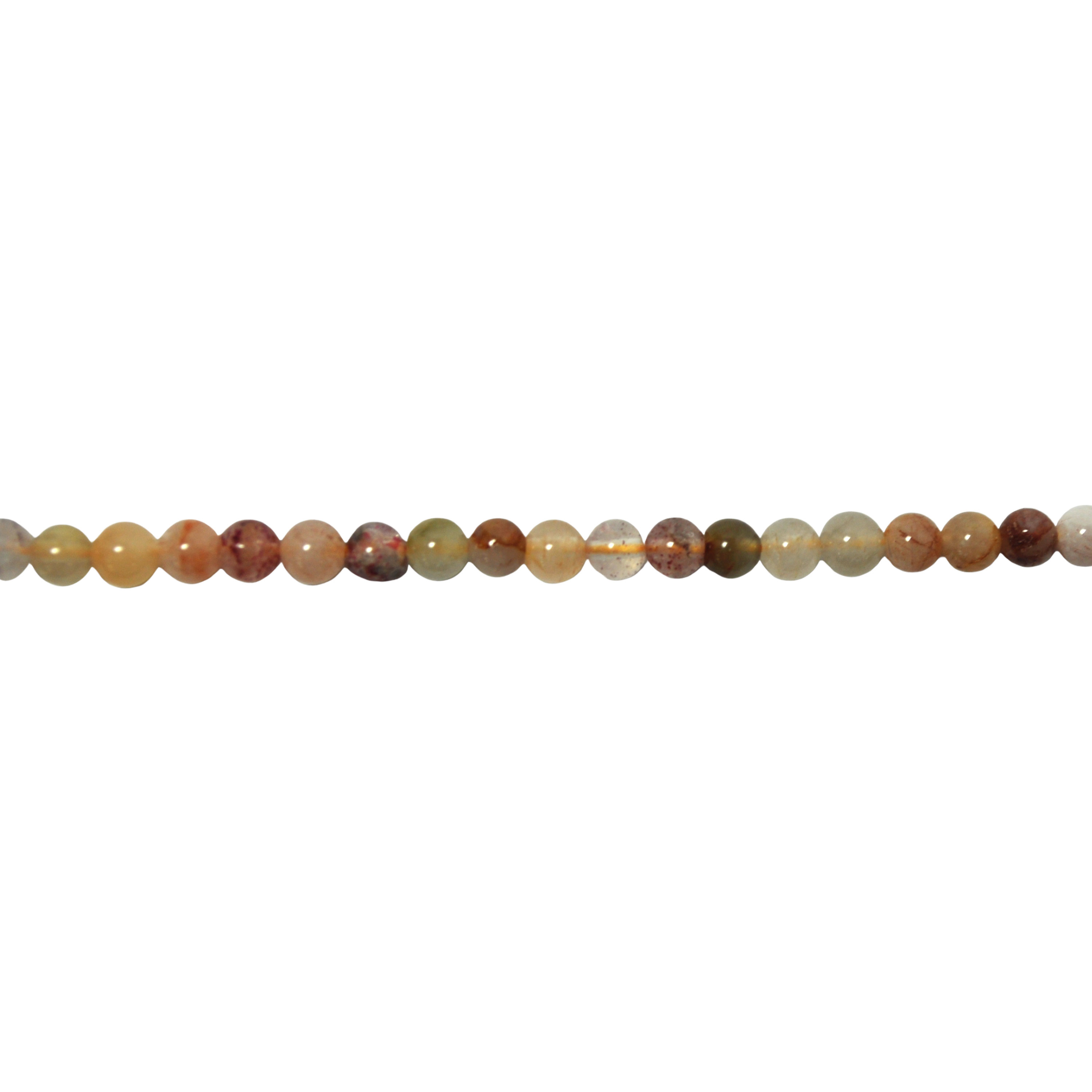 4mm Multicolor Rutilated Quartz - Round