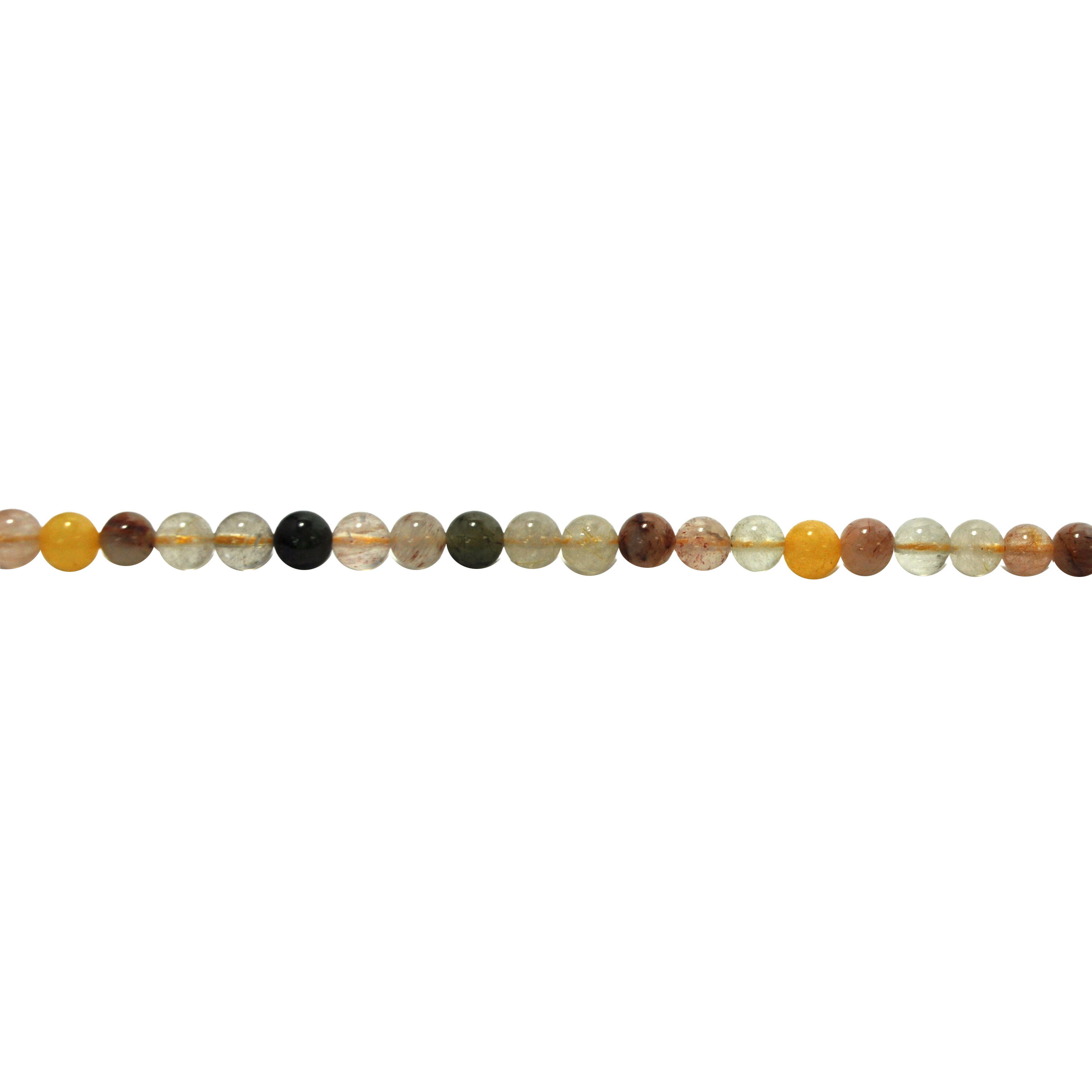 6mm Multicolor Rutilated Quartz - Round