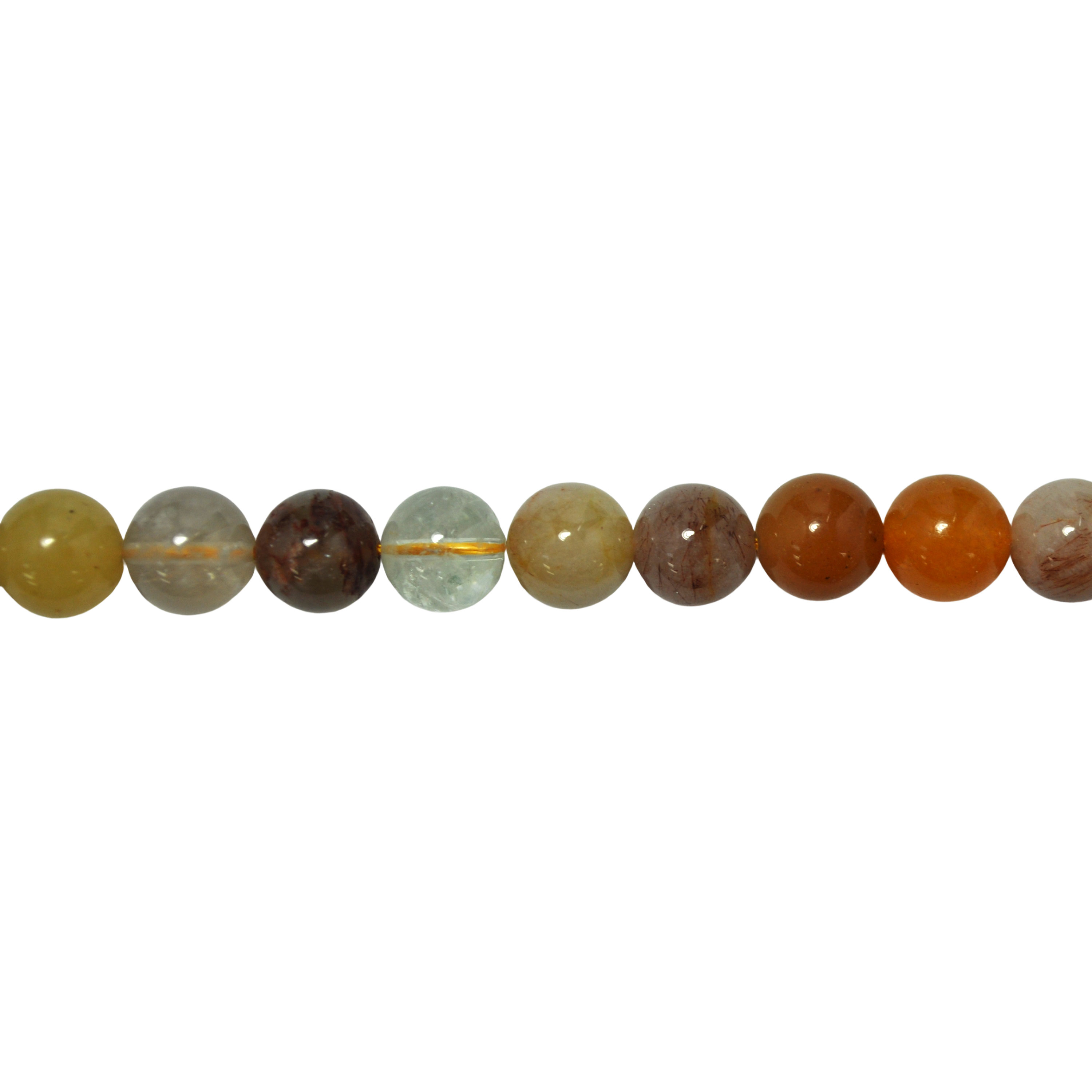 10mm Multicolor Rutilated Quartz - Round