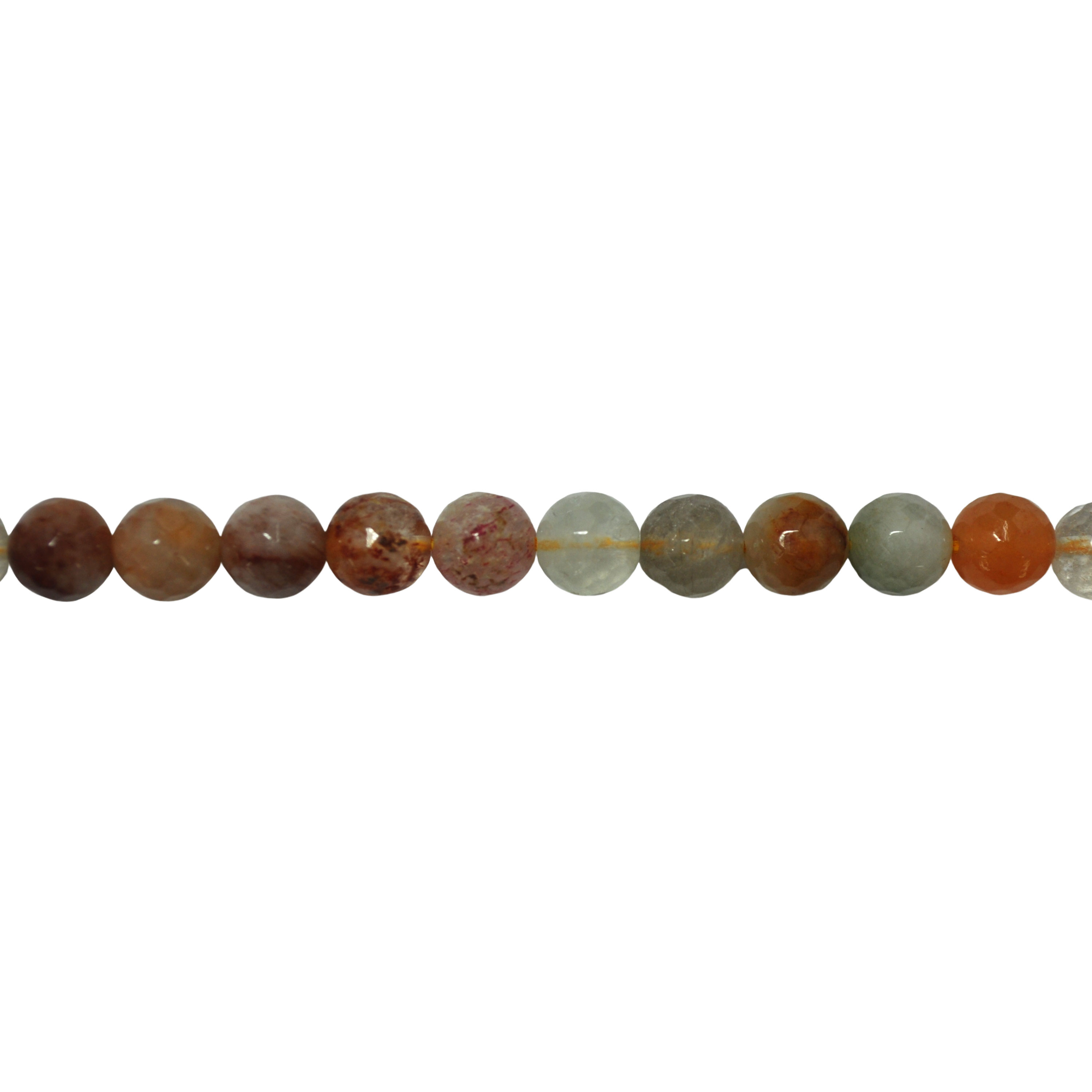 8mm Multicolor Rutilated Quartz - Faceted