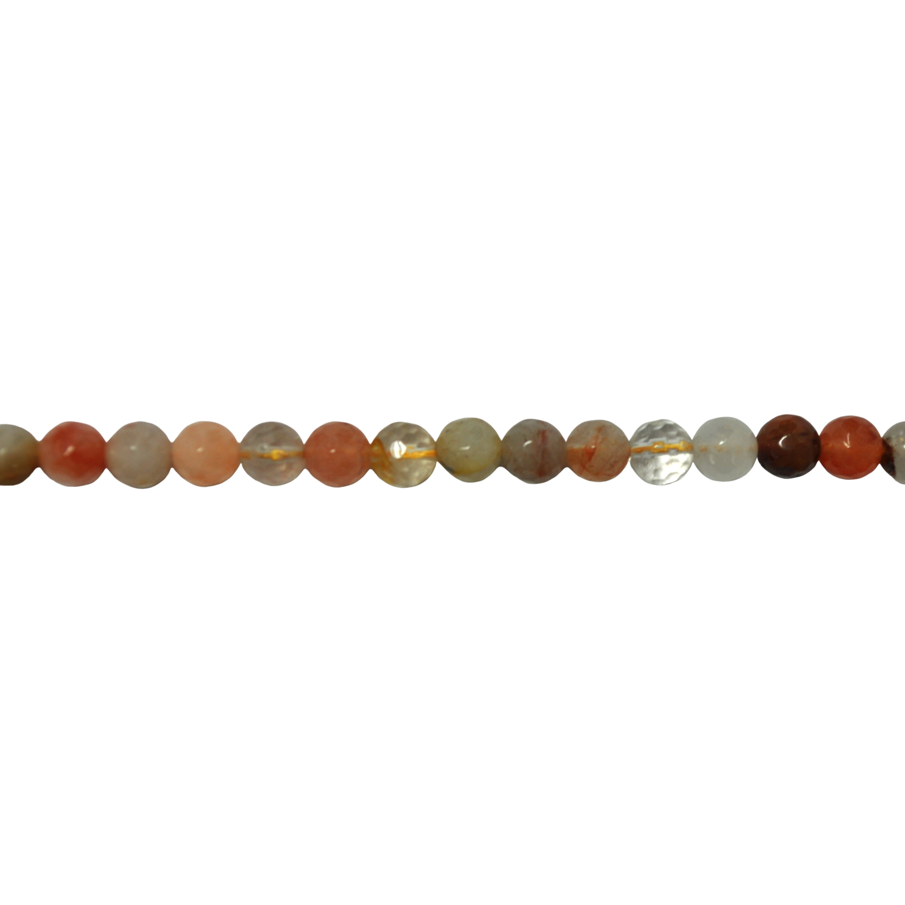 4mm Multicolor Rutilated Quartz - Faceted