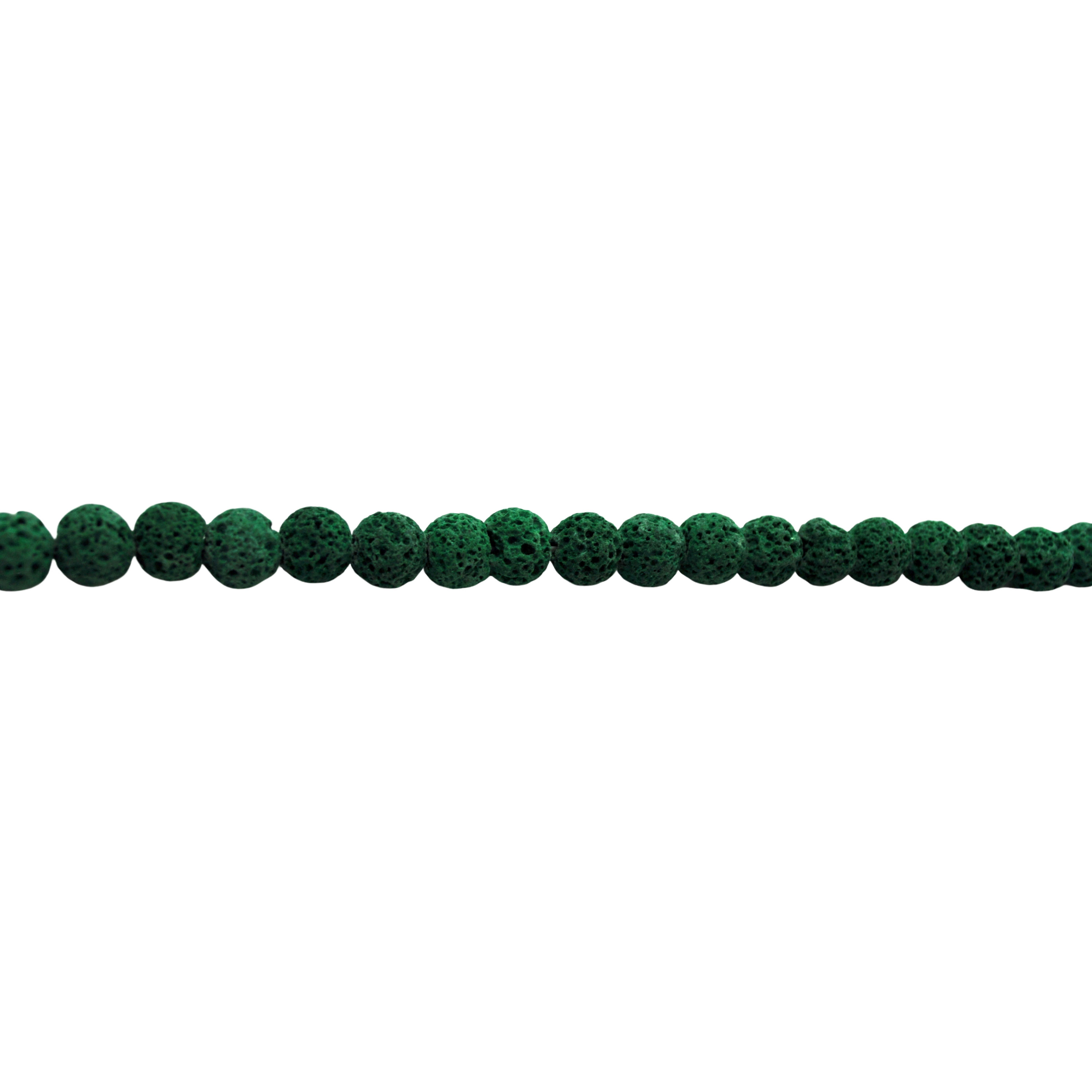 8mm Green Lava Bead - Round