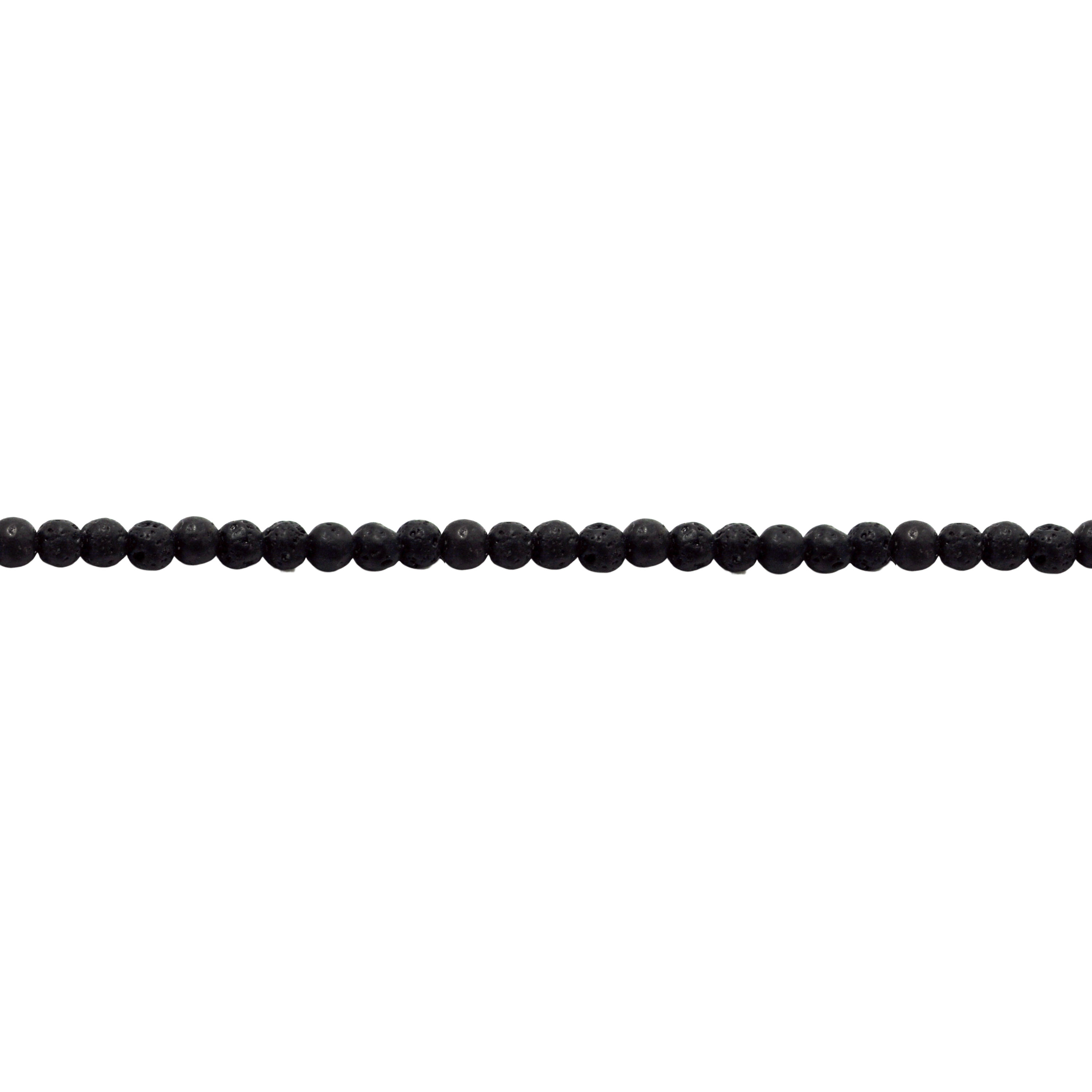 4mm Black Lava Beads