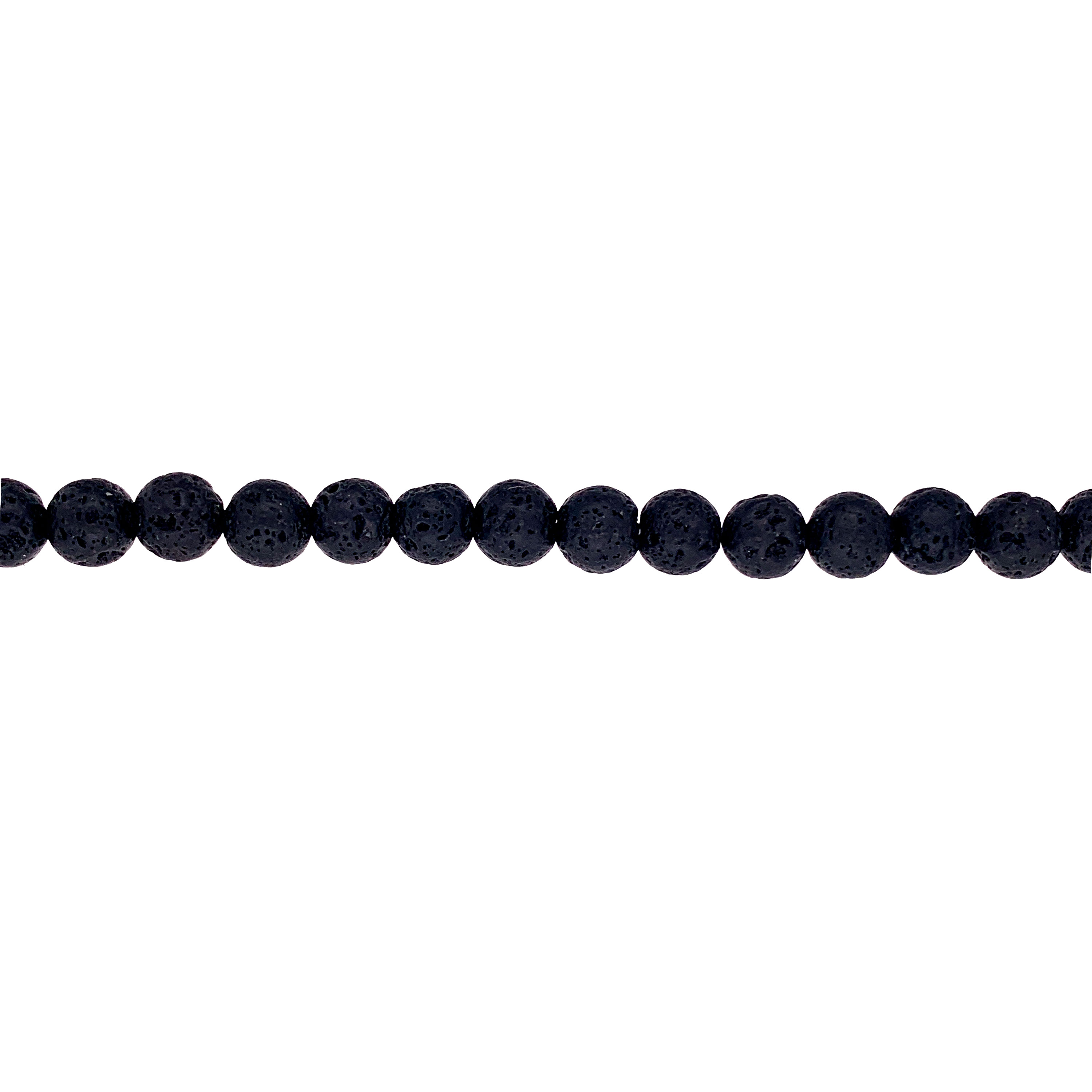 6mm Black Lava Beads