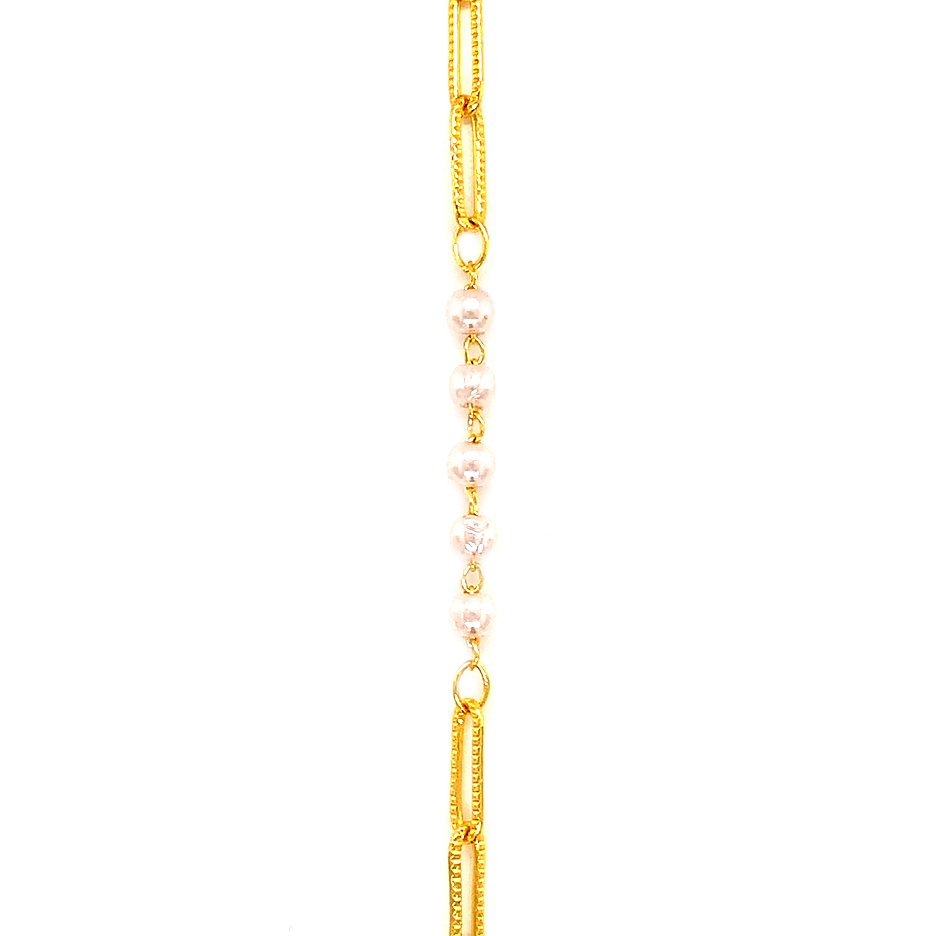 Paperclip Pearl Chain - Gold Plated - Price per foot