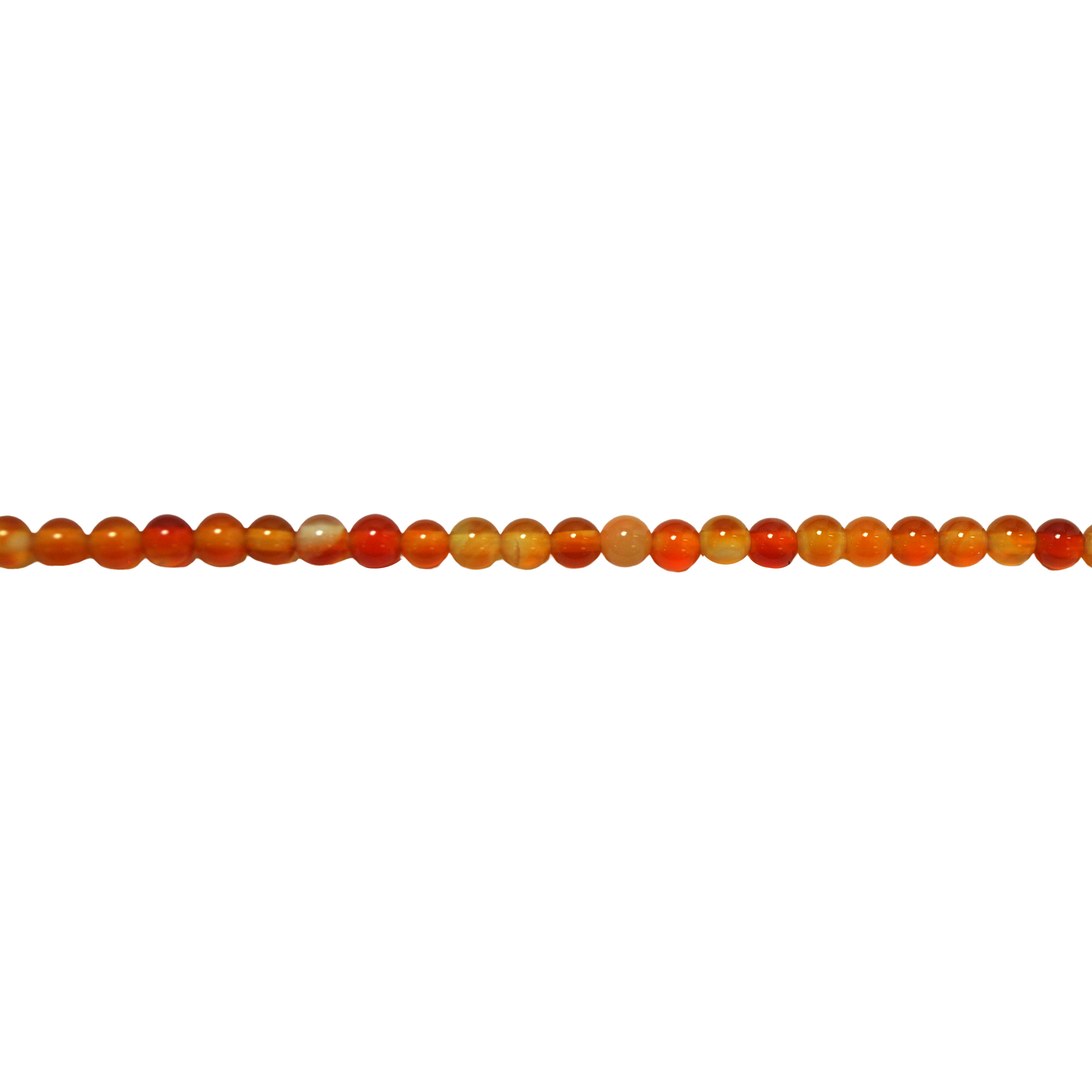 4mm Natural Carnelian - Round
