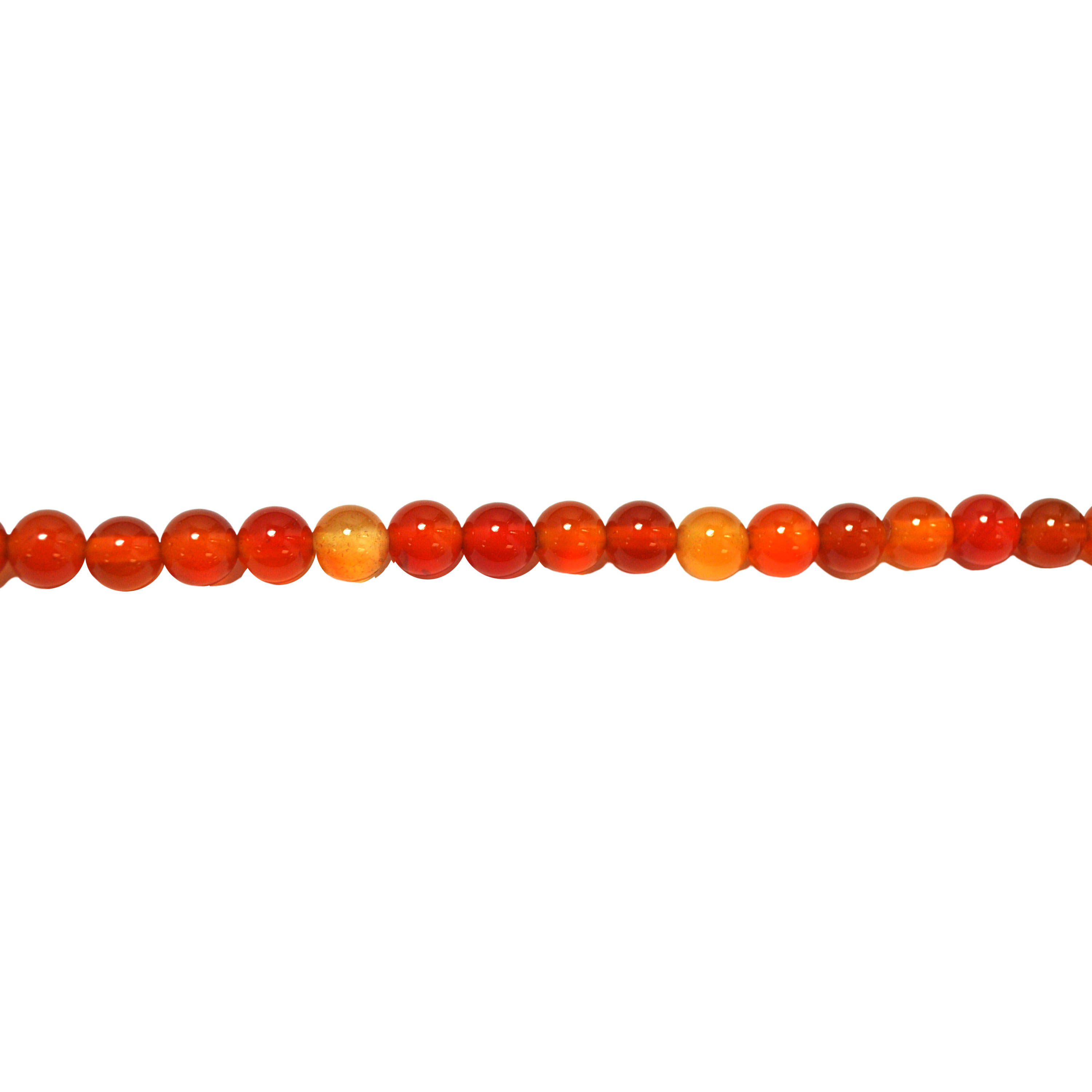 6mm Natural Carnelian - Round