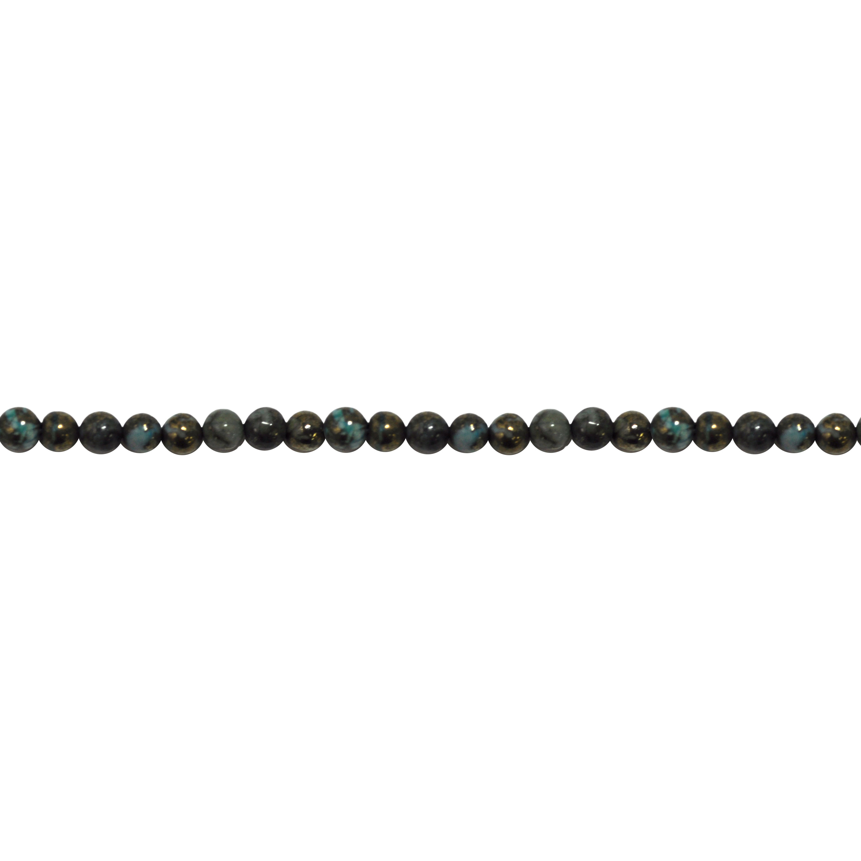 6mm Teal Pyrite Plated - Round