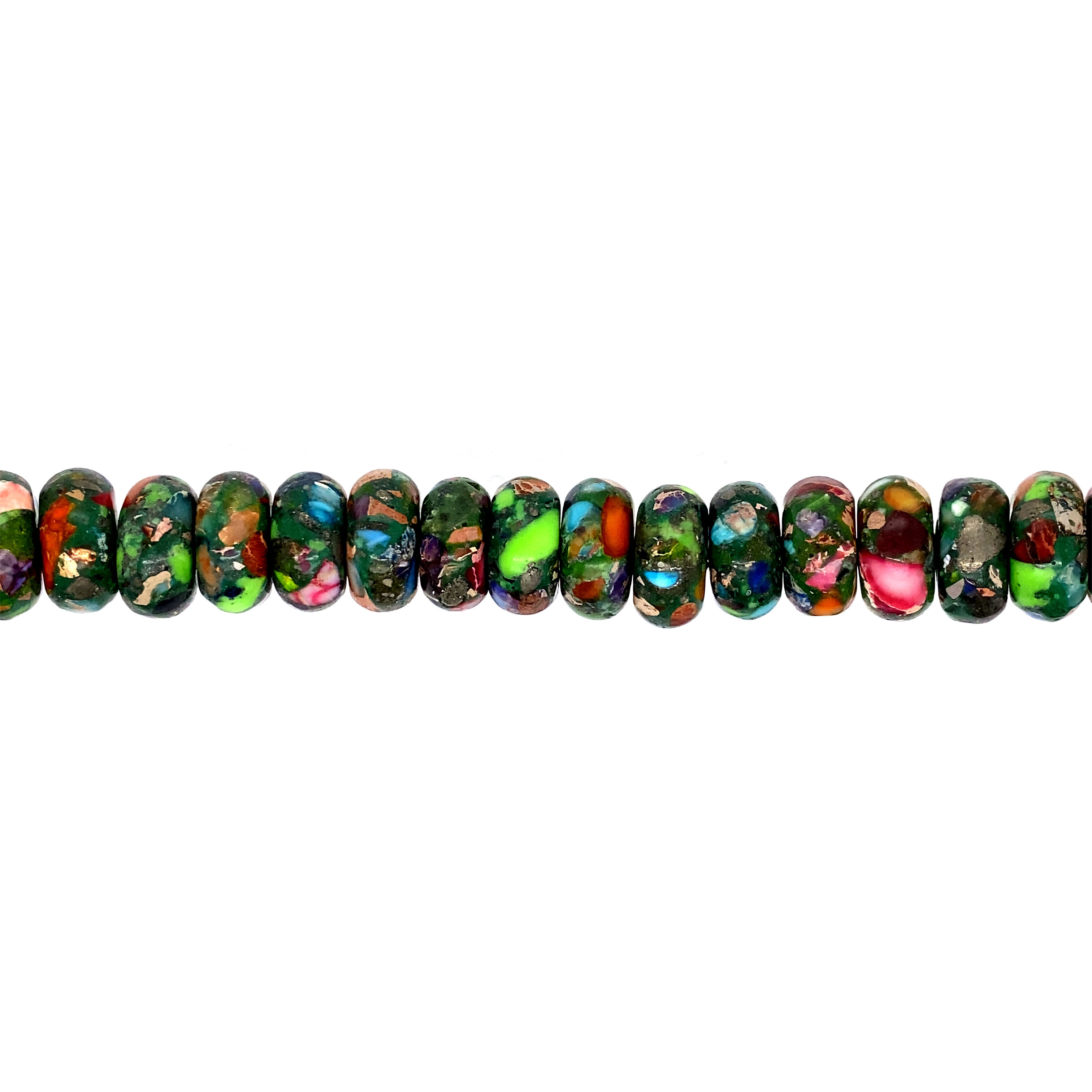 7x12mm Multicolor Impression Jasper - Rondelle