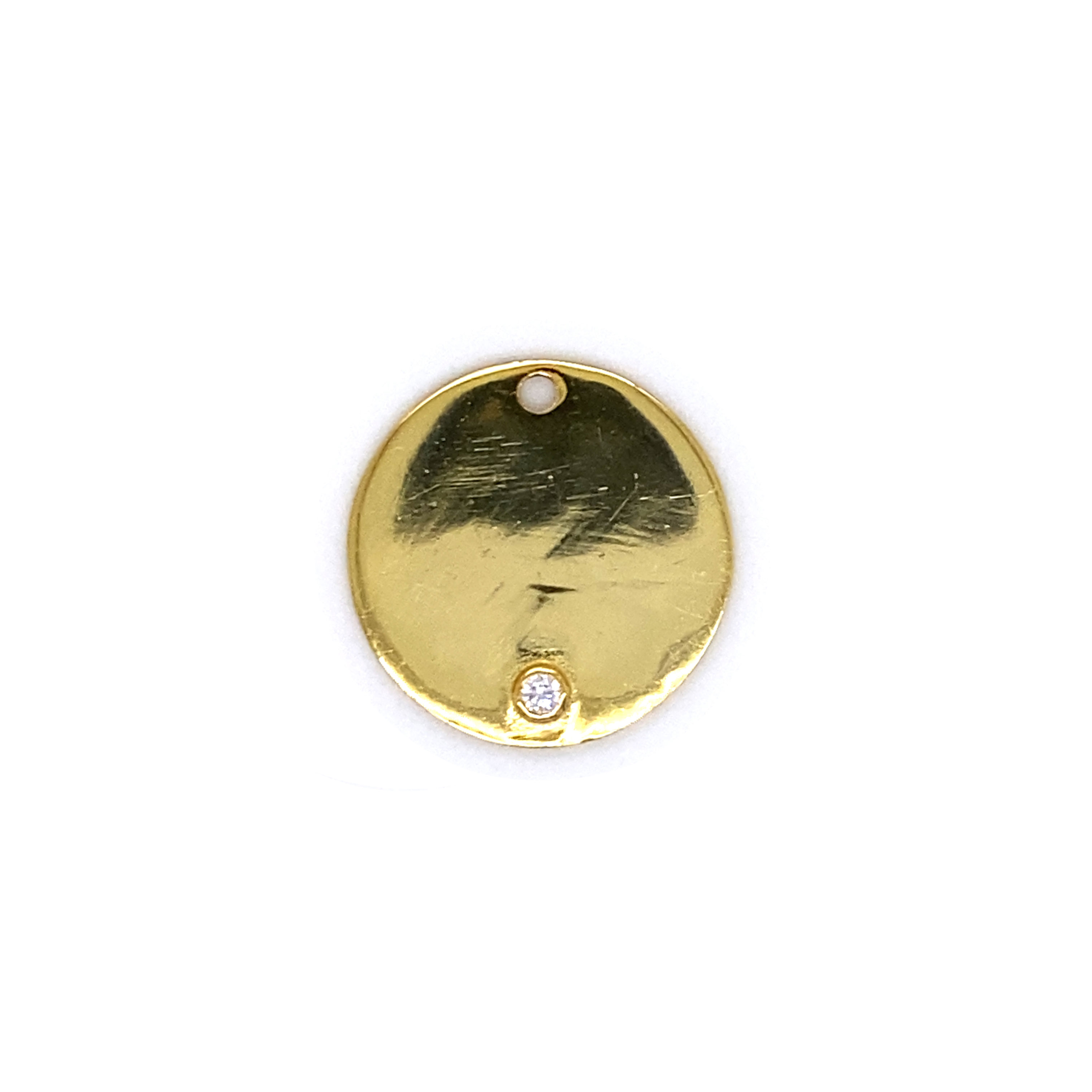 CZ Engravable Round Stamp - Gold Plated
