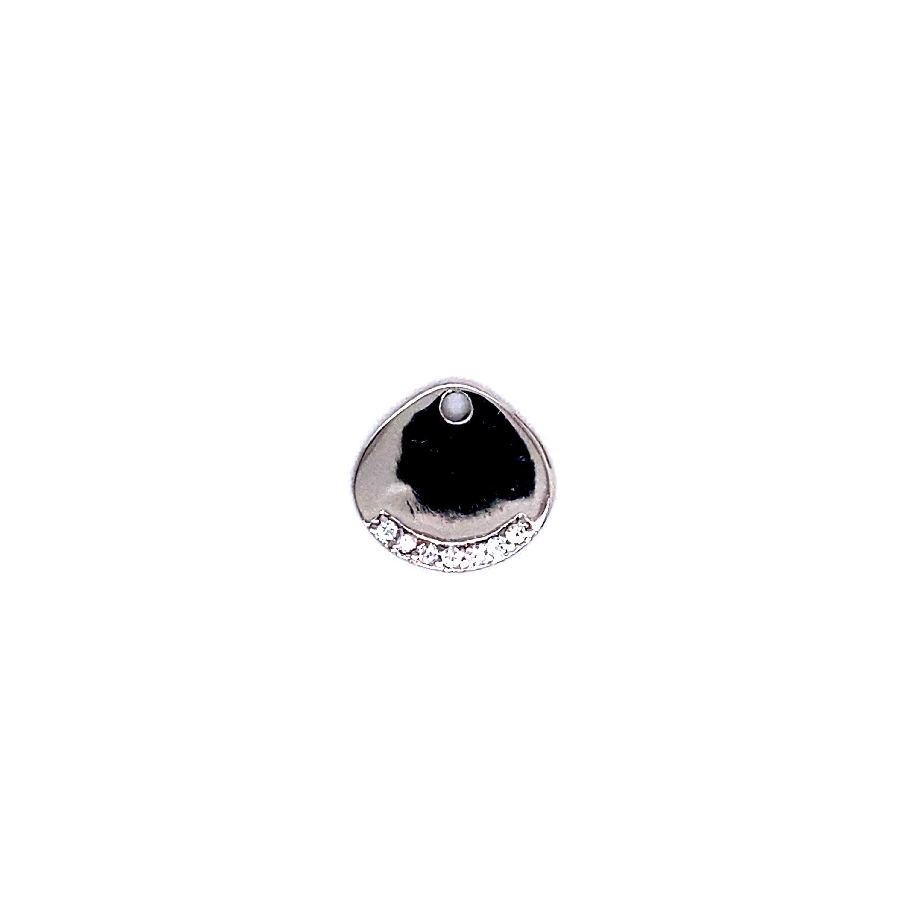 CZ 12mm Disc With Hole On Top - Sterling Silver