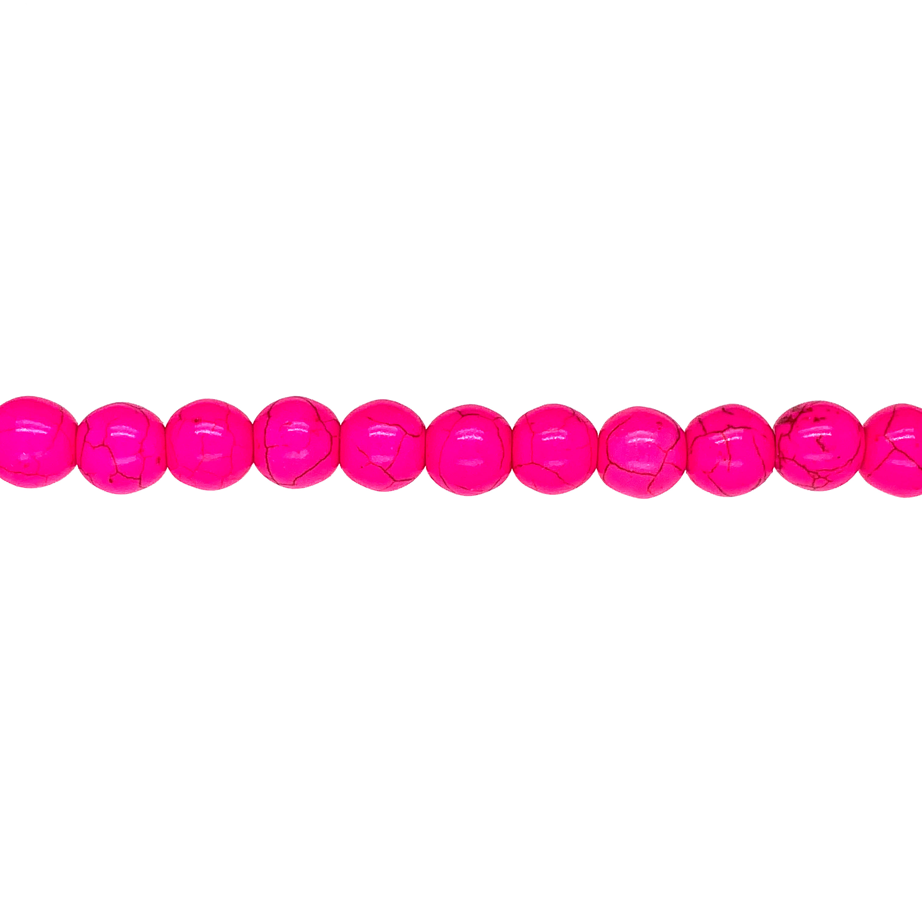 8mm Pink Turquoise - Round