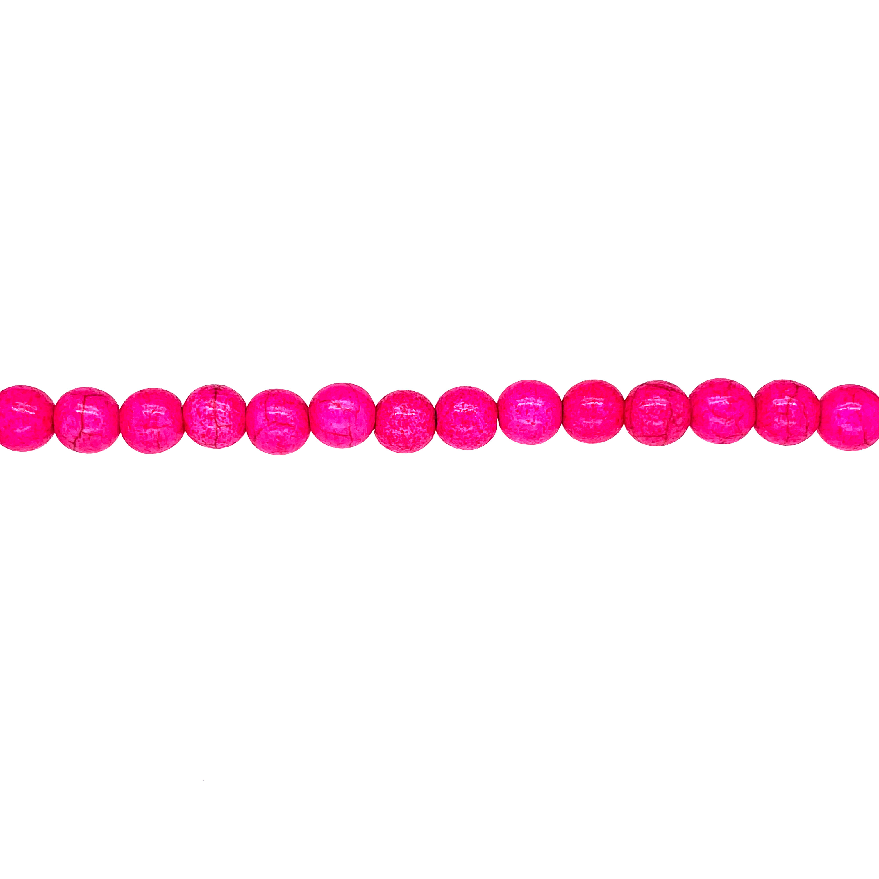 6mm Pink Turquoise - Round
