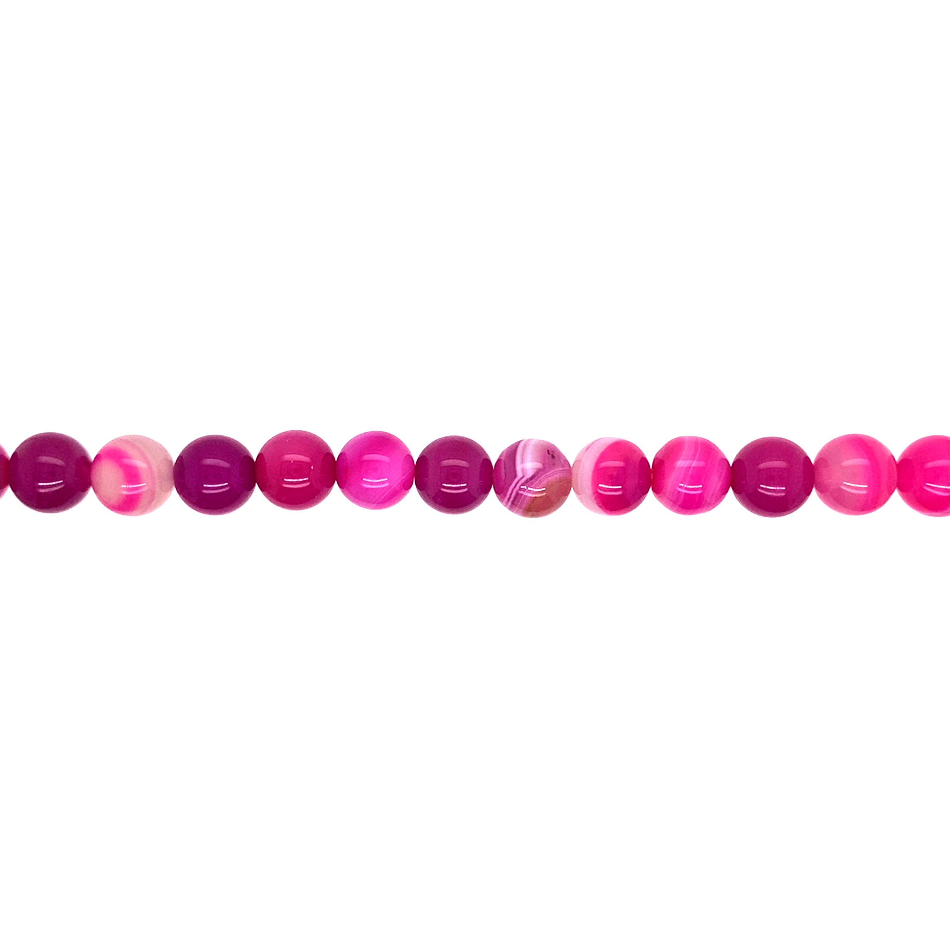 8mm Magenta Banded Agate - Round
