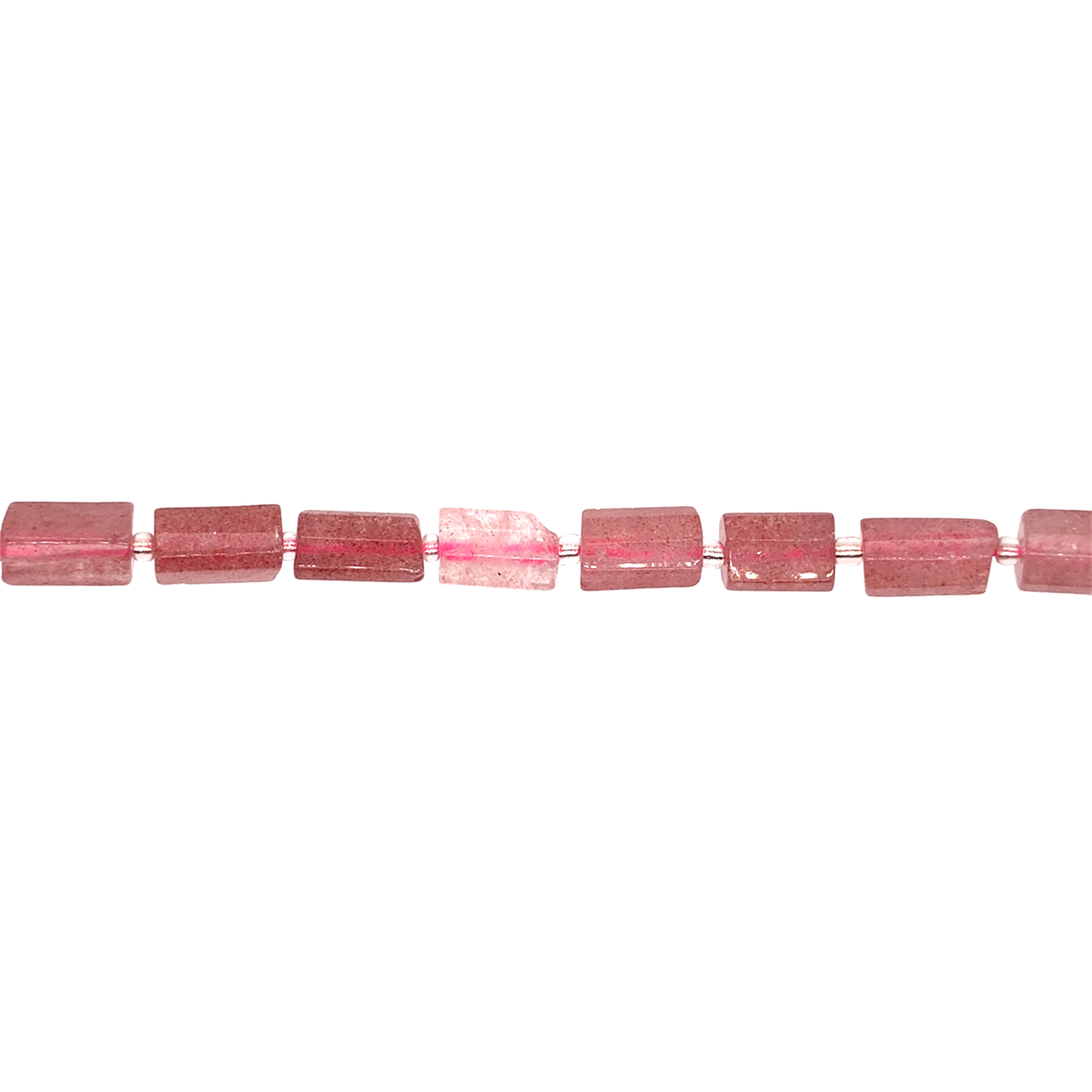 7x10mm Ruby Quartz Hexagonal Column - Faceted