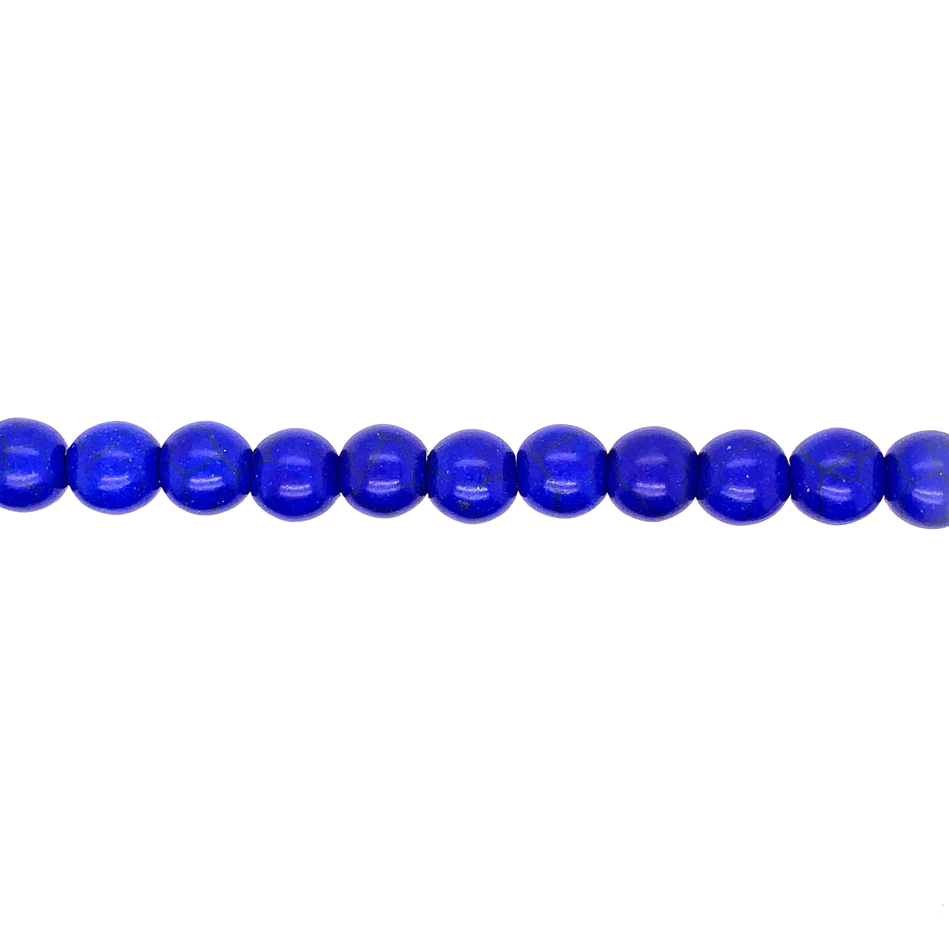 8mm Navy Blue Turquoise - Round