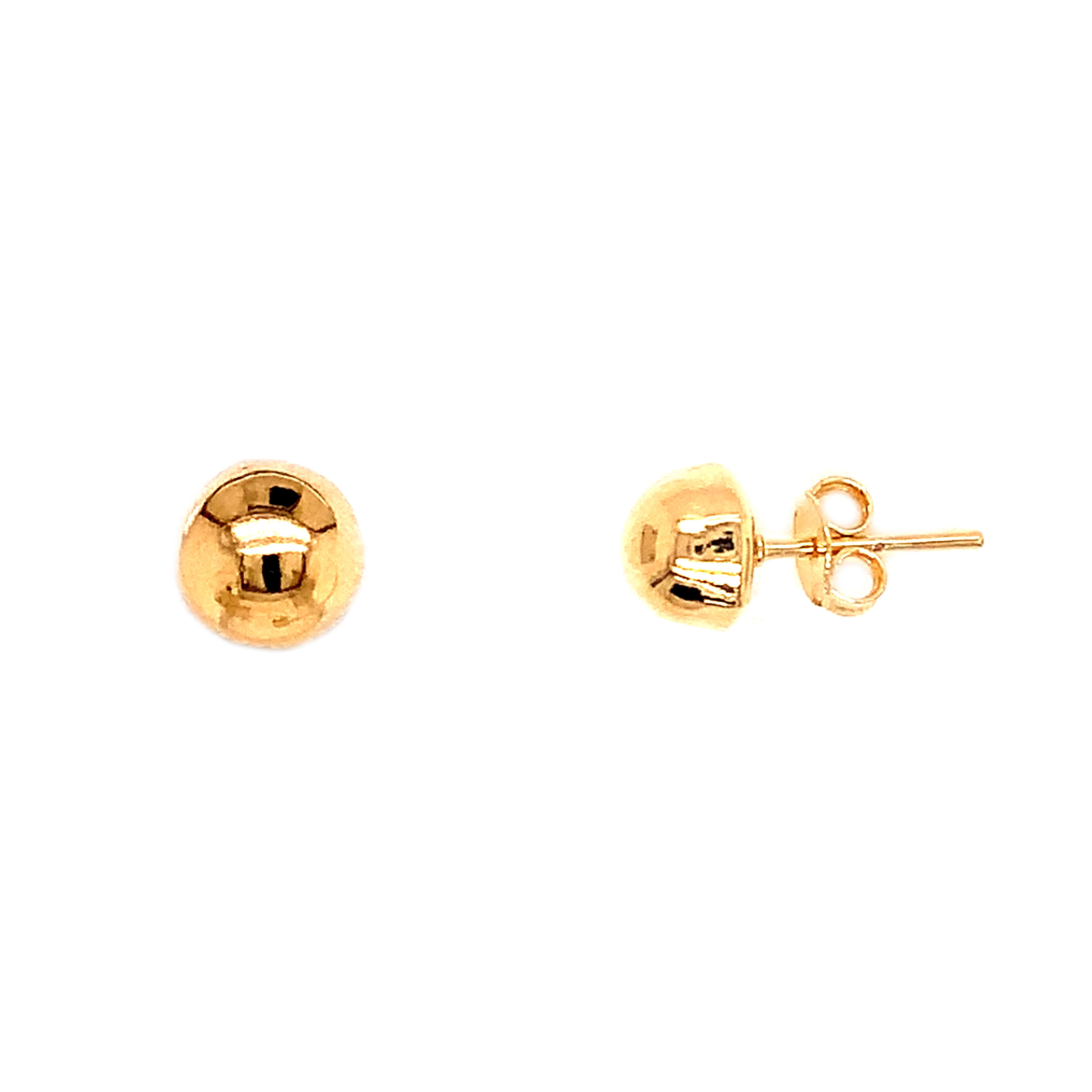8mm Flatback Stud Earrings - Gold Filled