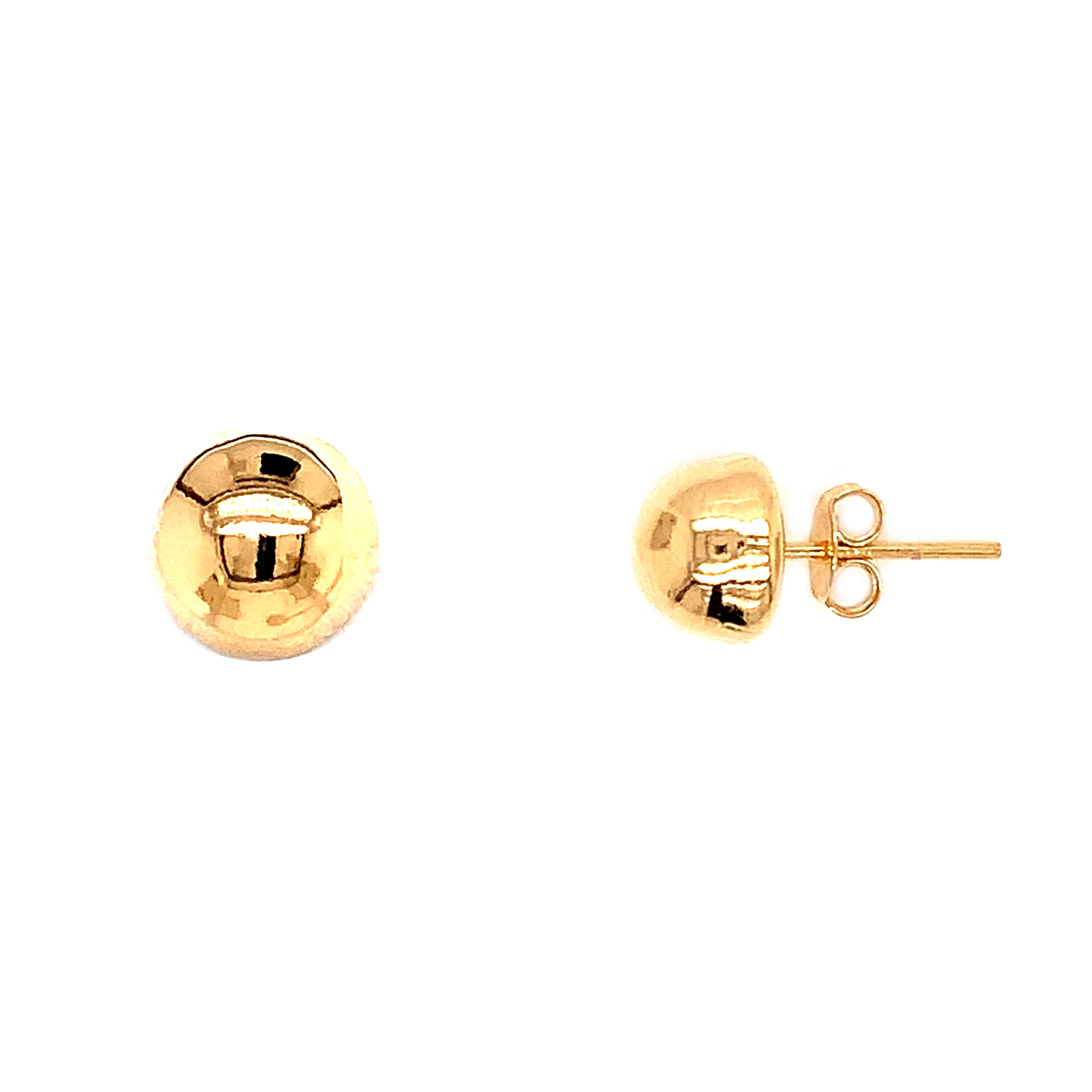 9mm Flatback Stud Earrings - Gold Filled