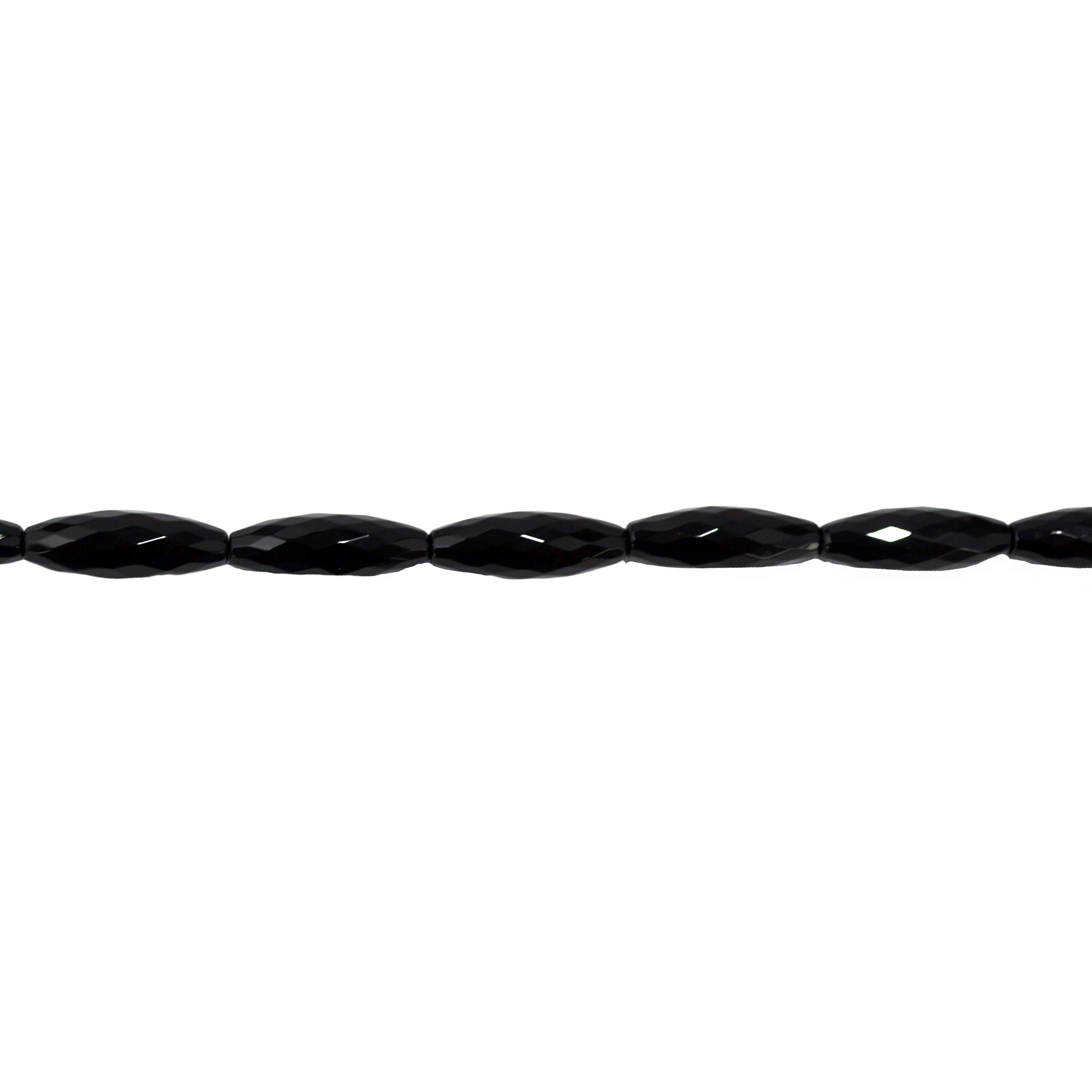 10 x 30mm Black Onyx Faceted Rice Bead