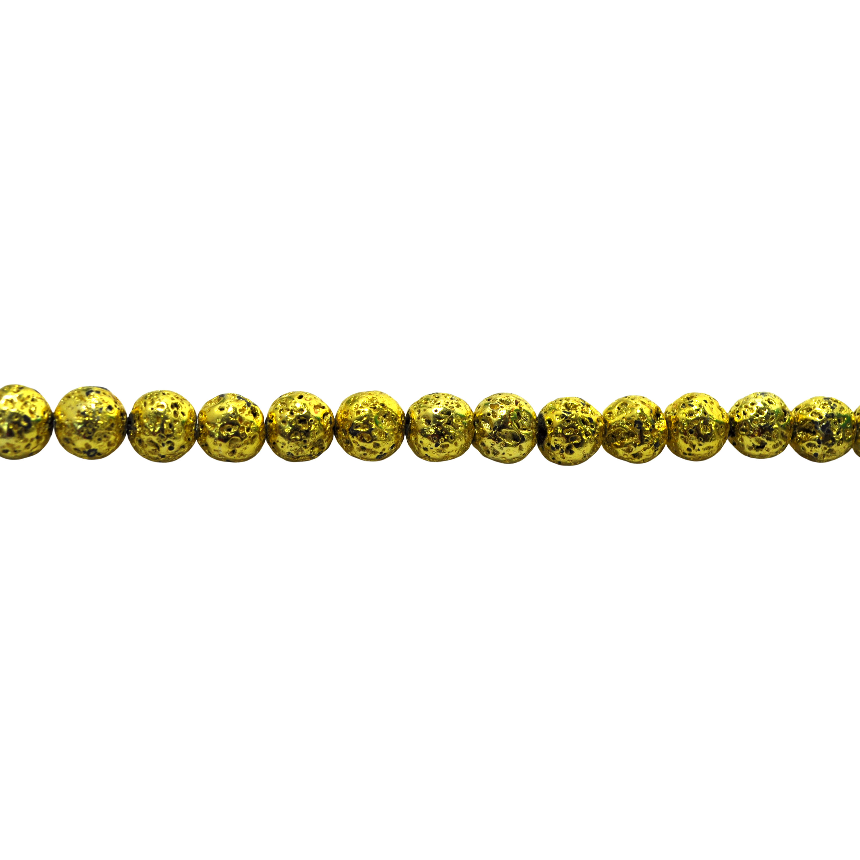 8mm Gold Plated Lava - Round