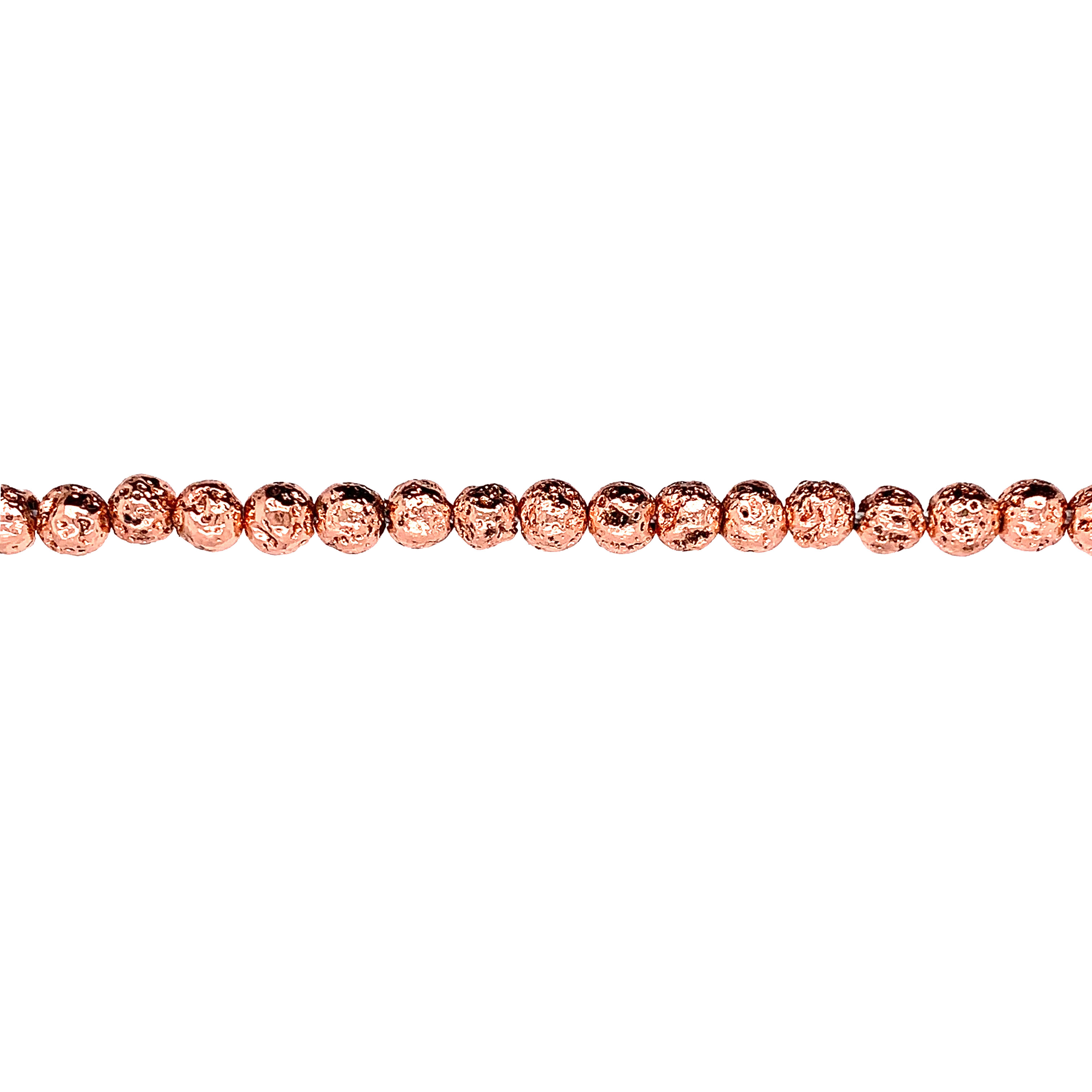 6mm Rose Gold Plated Lava - Round